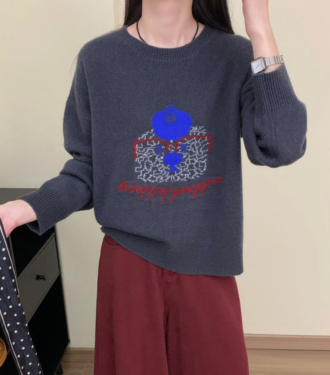 High-End Women’s Clothing Packaged with Wool Shirt and Sweater, Cartoon Bear 2024 - 图片 6