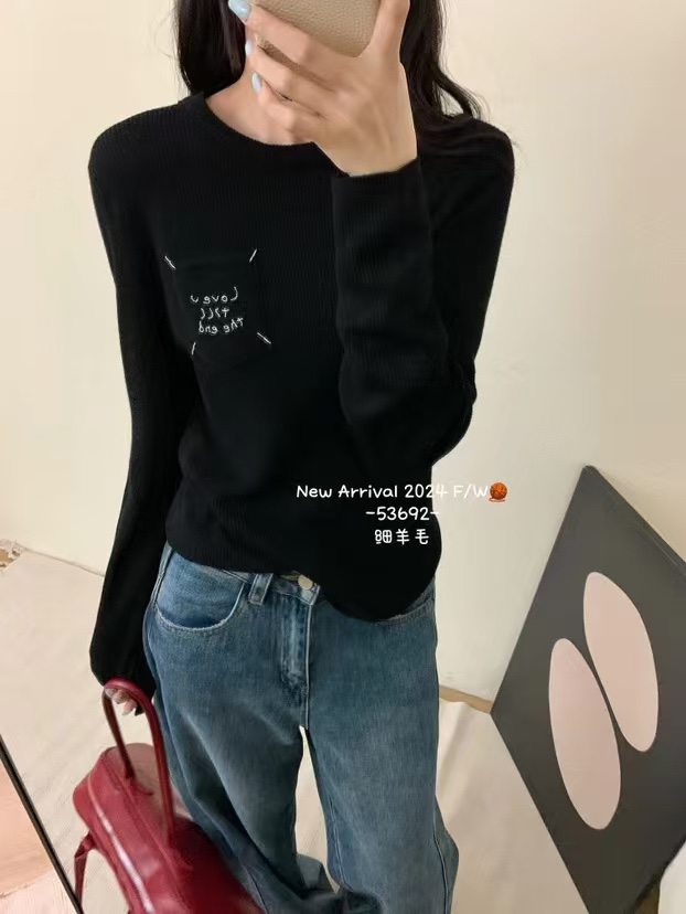 P449 HIGH QUALITY FEMALE CLOTHES PACKED MM6 ♪ NEW ROUND COLLARS FOR 2024 FALL AND WINTER ♪ - 图片 7