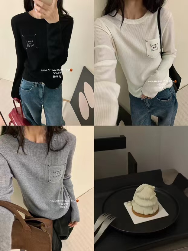P449 HIGH QUALITY FEMALE CLOTHES PACKED MM6 ♪ NEW ROUND COLLARS FOR 2024 FALL AND WINTER ♪