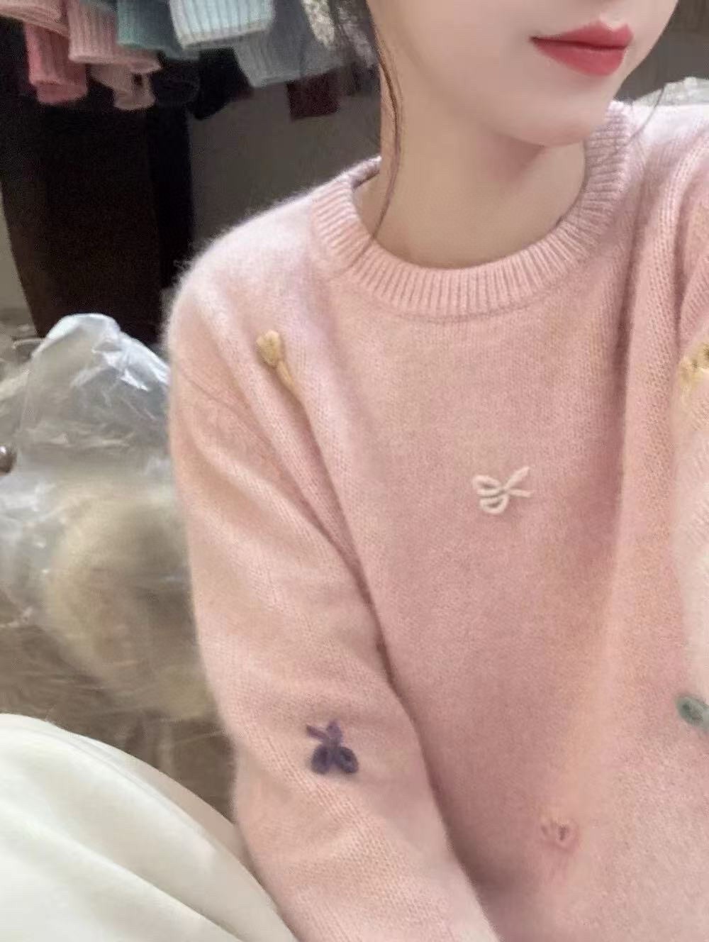 High-End Female Suit Packaged with Scissors Hand and Raccoon Velvet Bow Collar - 图片 2