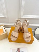 Louis Vuitton Shoes High Heel Pumps Sandals Denim Genuine Leather Patent Sheepskin