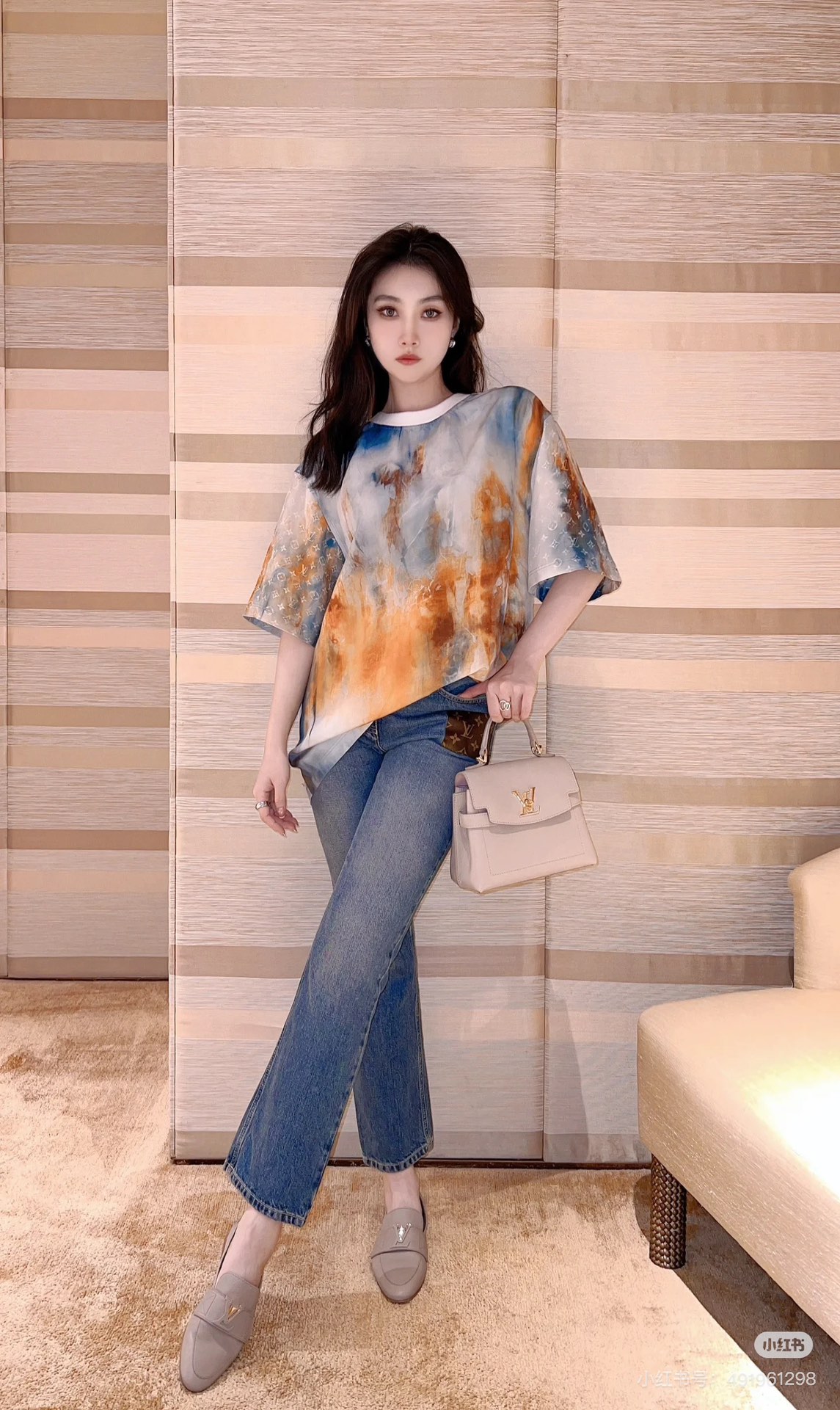 NO:241201,Demonstration of foot fitting, loafers, loafers19860909上脚搭配示范,乐福鞋,loafers,Women's Shoes