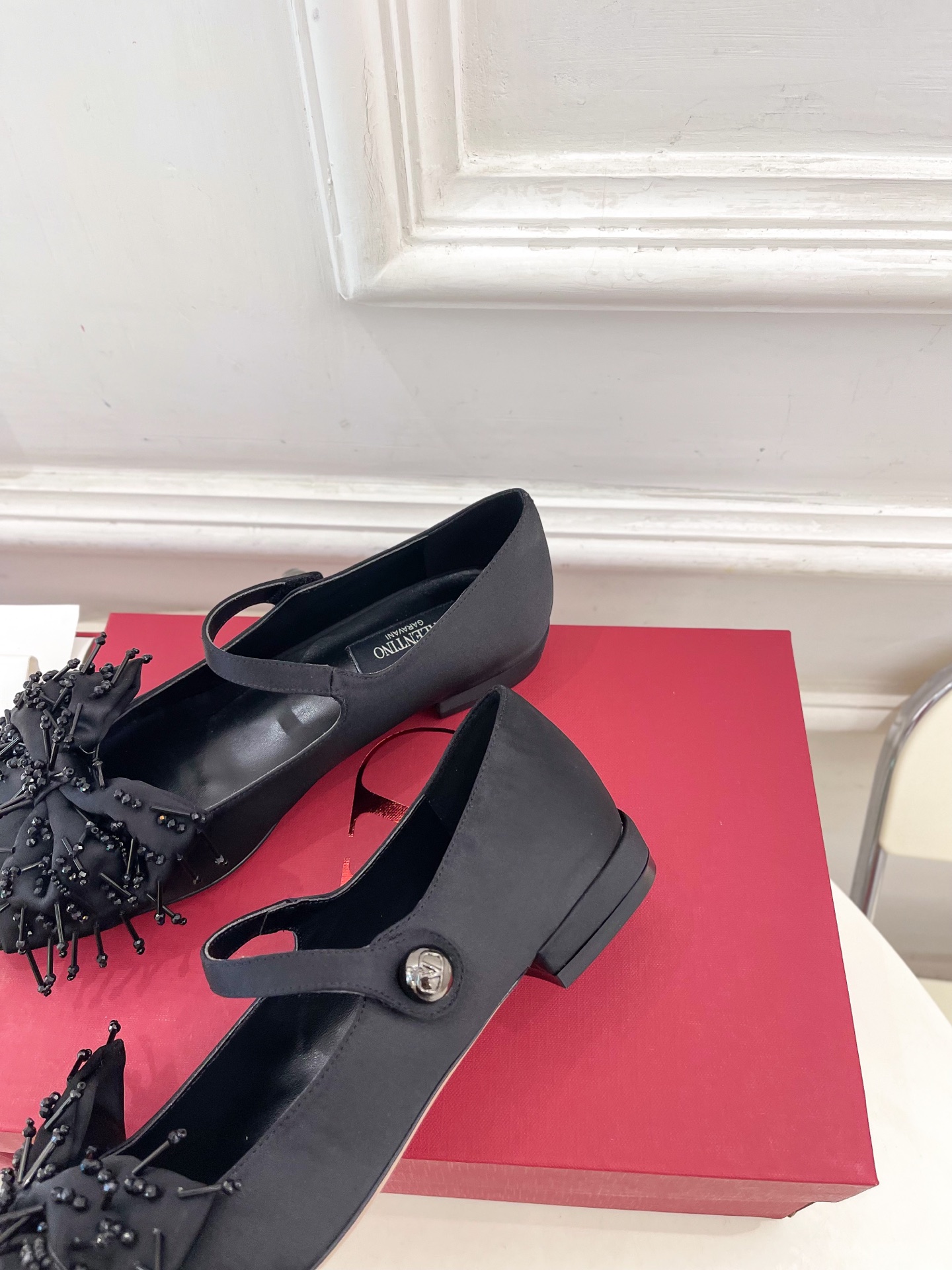 Valentino 华伦天奴 2025ss早春新品 BOWJANE 绉绸玛丽珍芭蕾舞鞋上新☑️
————