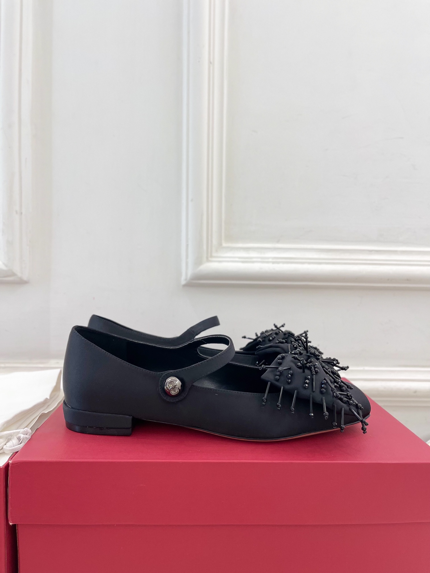 Valentino 华伦天奴 2025ss早春新品 BOWJANE 绉绸玛丽珍芭蕾舞鞋上新☑️
————
