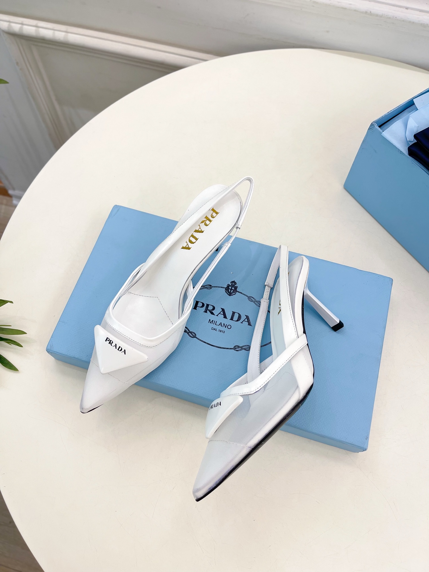 PRADA 普拉达  25𝐬𝐬 

🌈 2025春夏新品 专柜走秀款 网眼织物后饰带尖头高跟鞋系列〰

