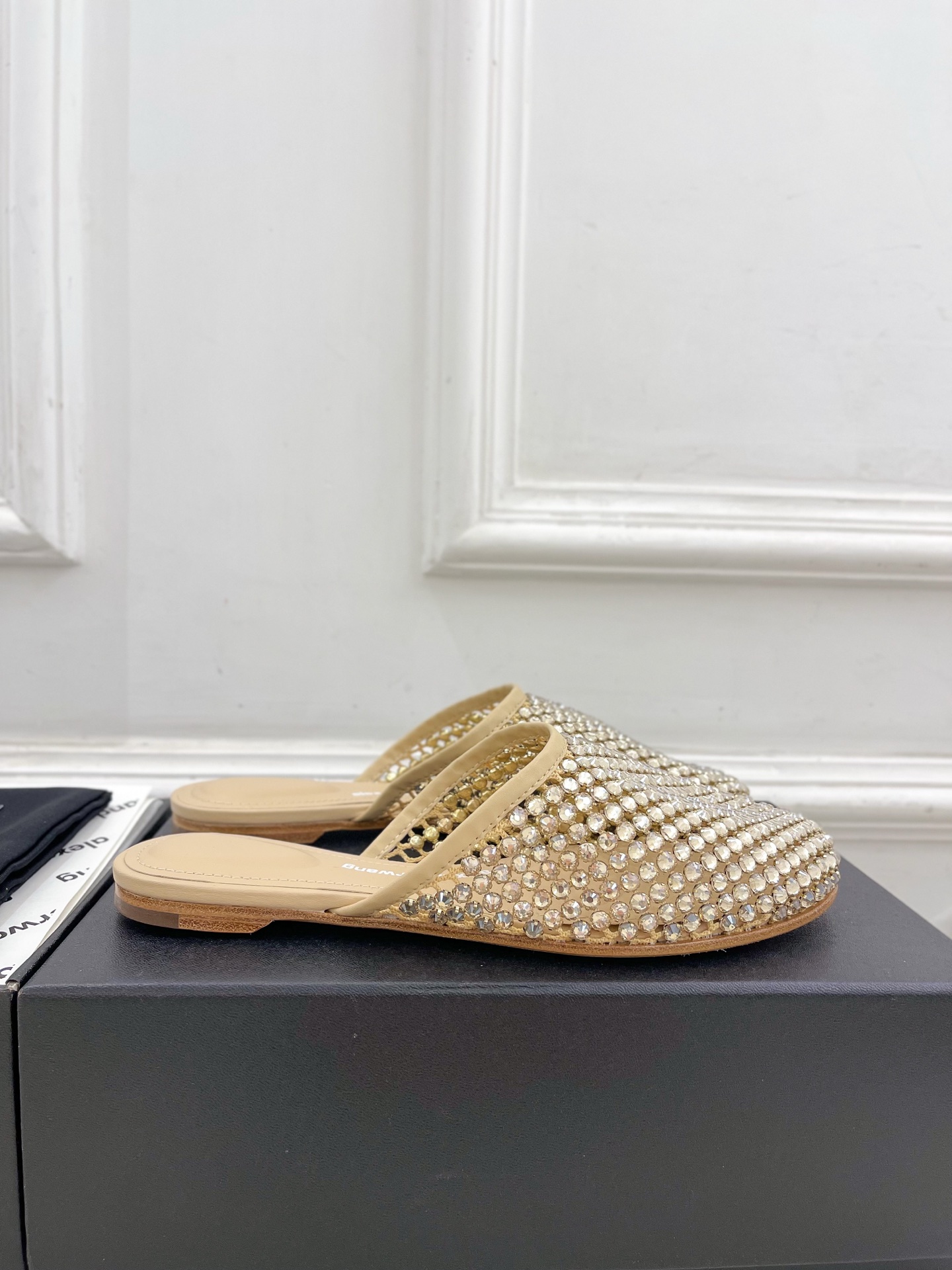 Alexander wang 亚力山•大王

2025春夏新品  大王水钻面网包头穆勒拖鞋
——————