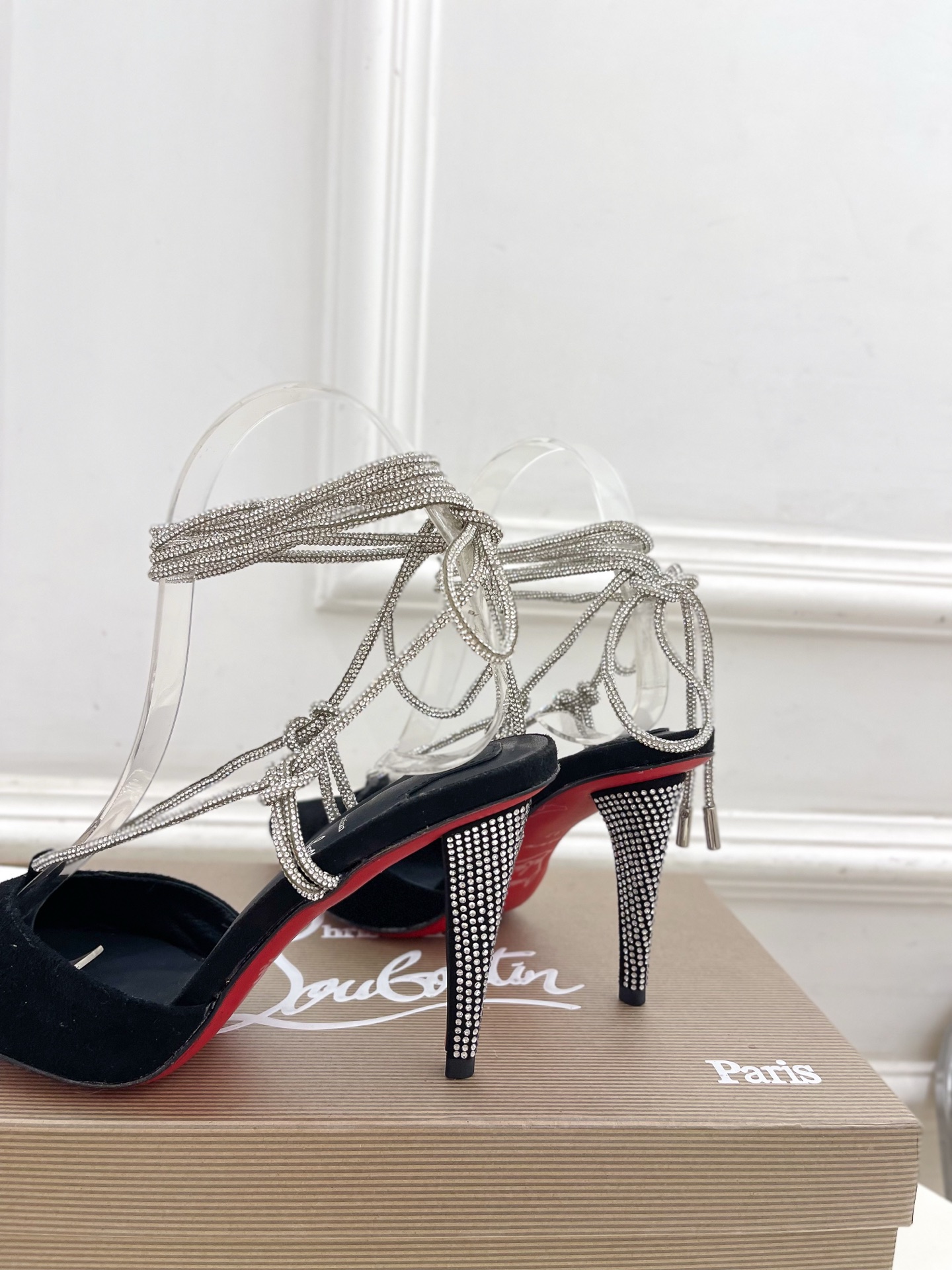 
Christian Louboutin路铂廷CL 红底鞋 25ss最新JUST JEWEL水晶钻高跟凉