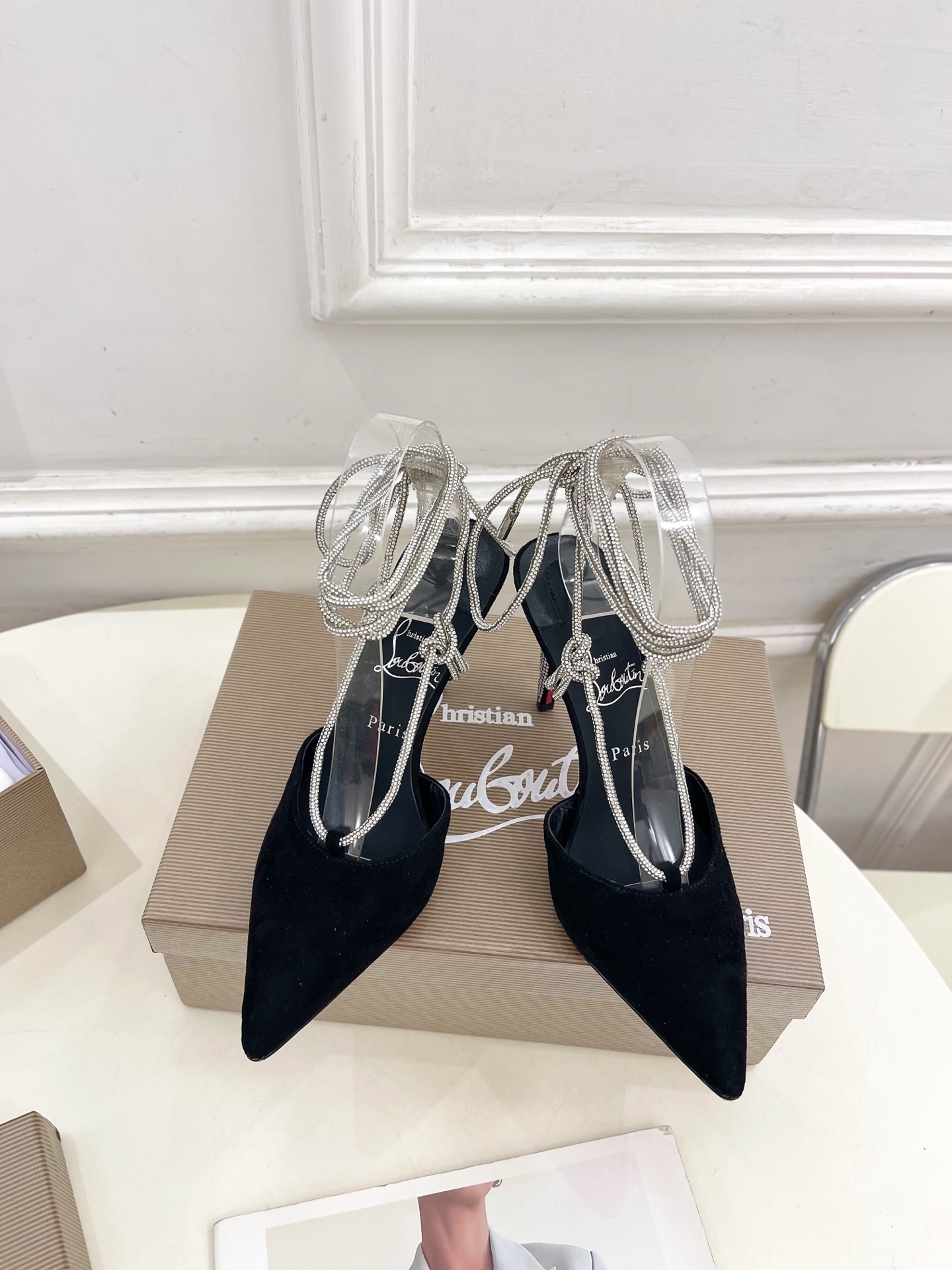 
Christian Louboutin路铂廷CL 红底鞋 25ss最新JUST JEWEL水晶钻高跟凉