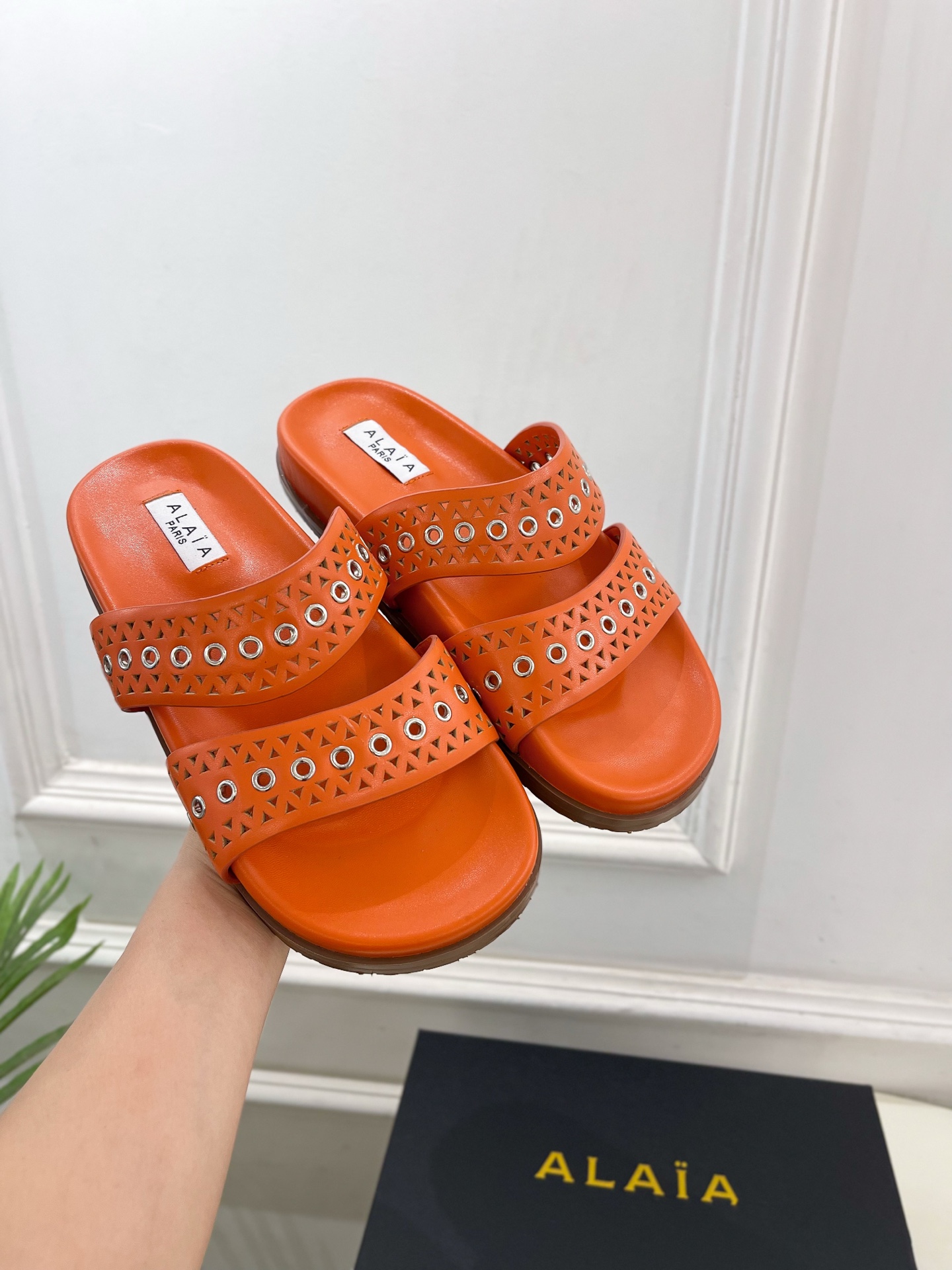 ALAÏA 阿莱亚25SS春夏新品 镂空鸡眼休闲平底鞋
—————————
Alaïa作为这两年最受欢迎