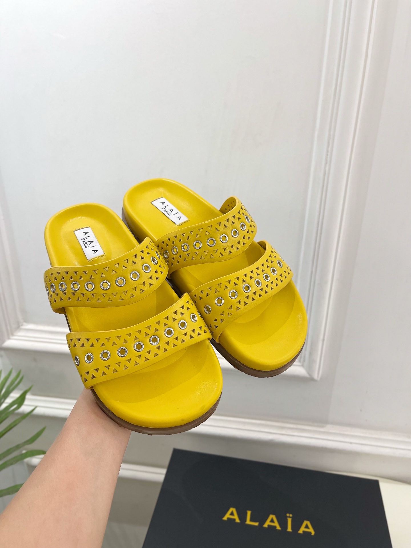 ALAÏA 阿莱亚25SS春夏新品 镂空鸡眼休闲平底鞋
—————————
Alaïa作为这两年最受欢迎
