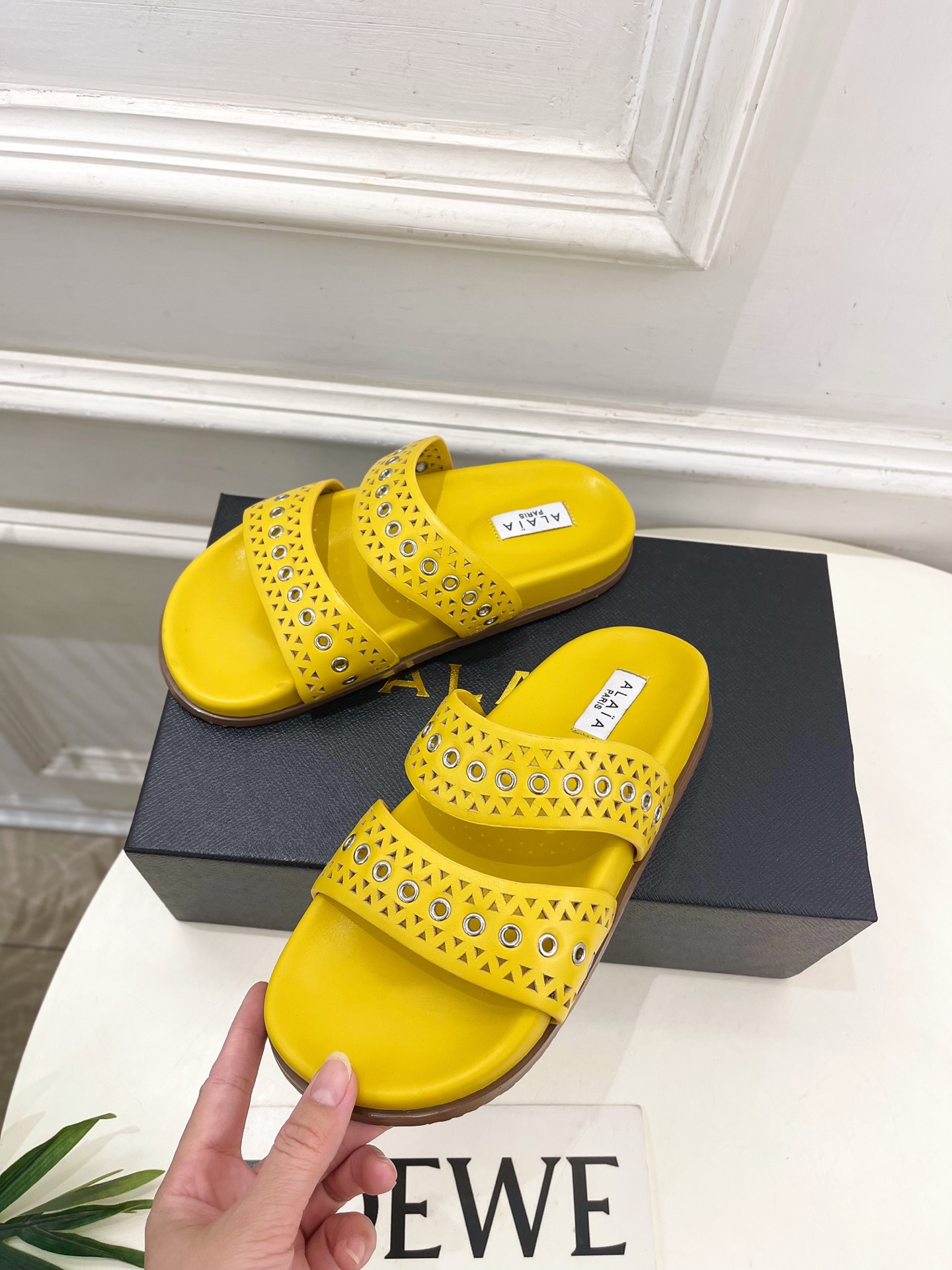 ALAÏA 阿莱亚25SS春夏新品 镂空鸡眼休闲平底鞋
—————————
Alaïa作为这两年最受欢迎