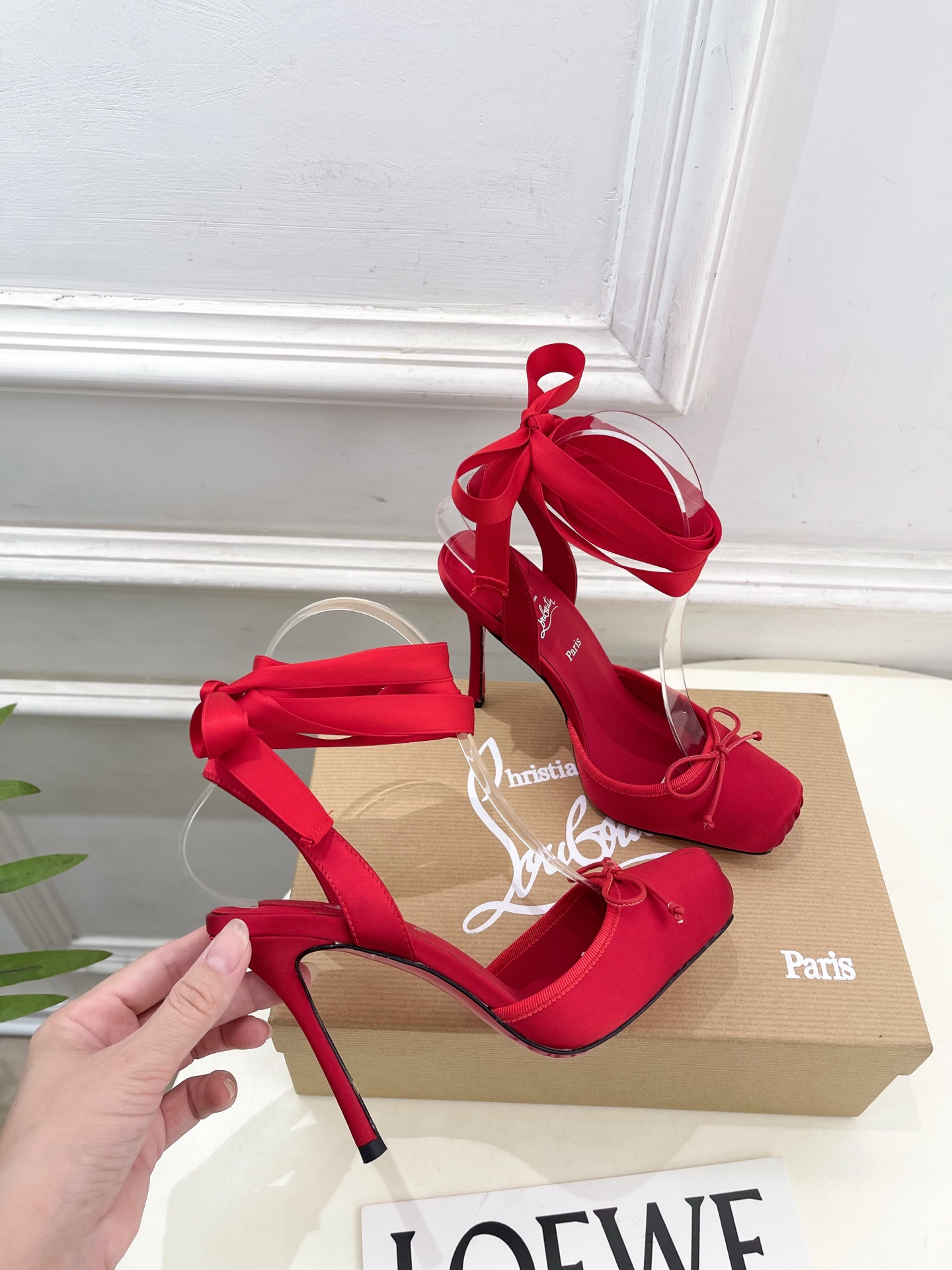 Christian Louboutin路铂廷CL 红底鞋 25ss最新Cassia Lace Up 芭蕾