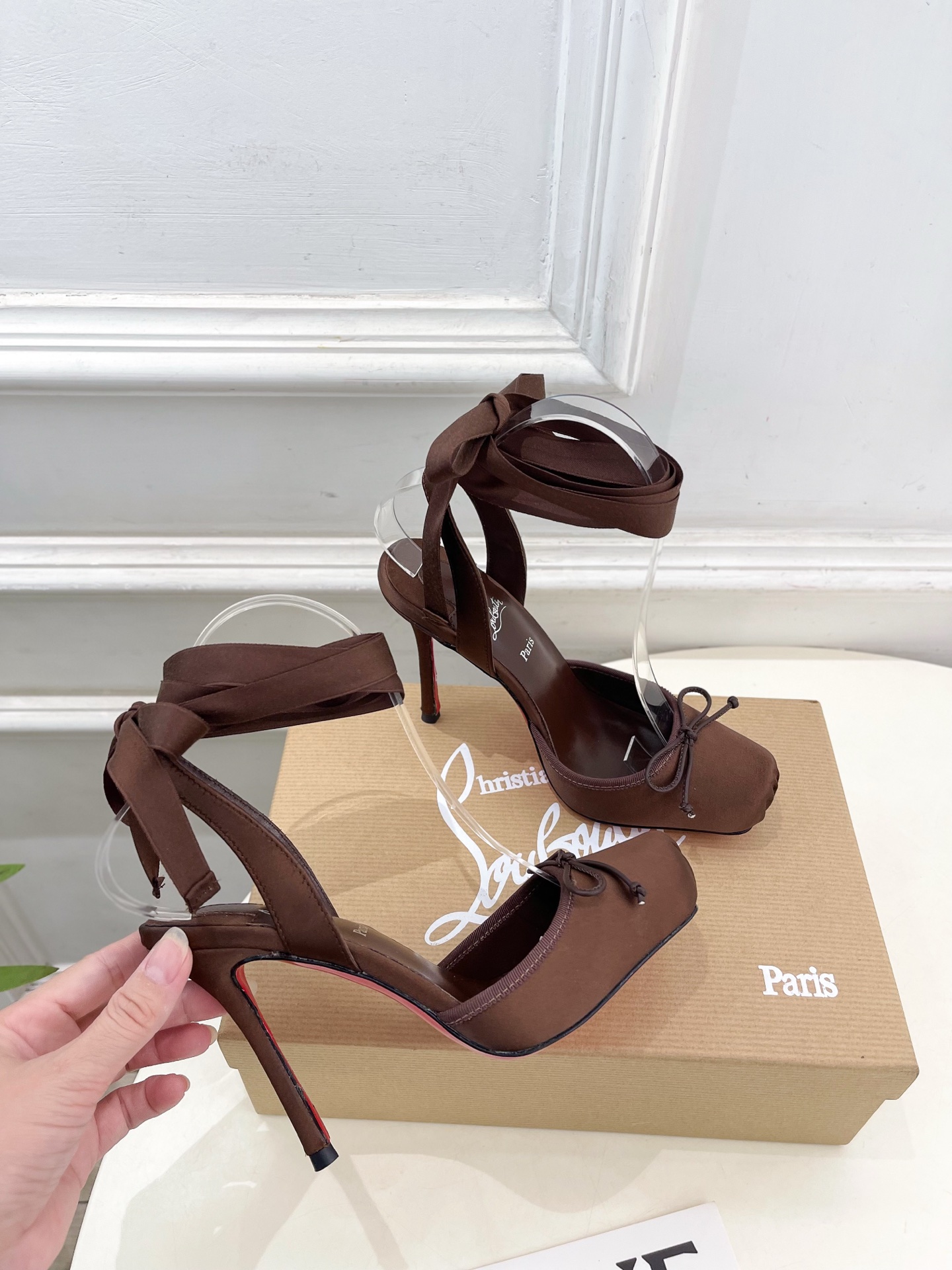 Christian Louboutin路铂廷CL 红底鞋 25ss最新Cassia Lace Up 芭蕾