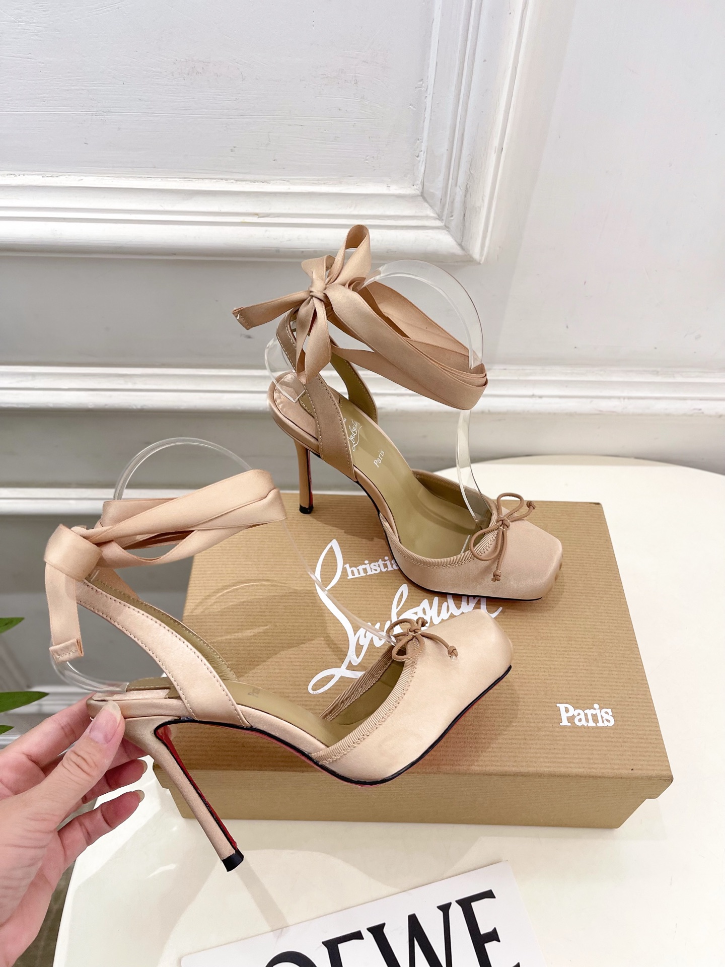 Christian Louboutin路铂廷CL 红底鞋 25ss最新Cassia Lace Up 芭蕾