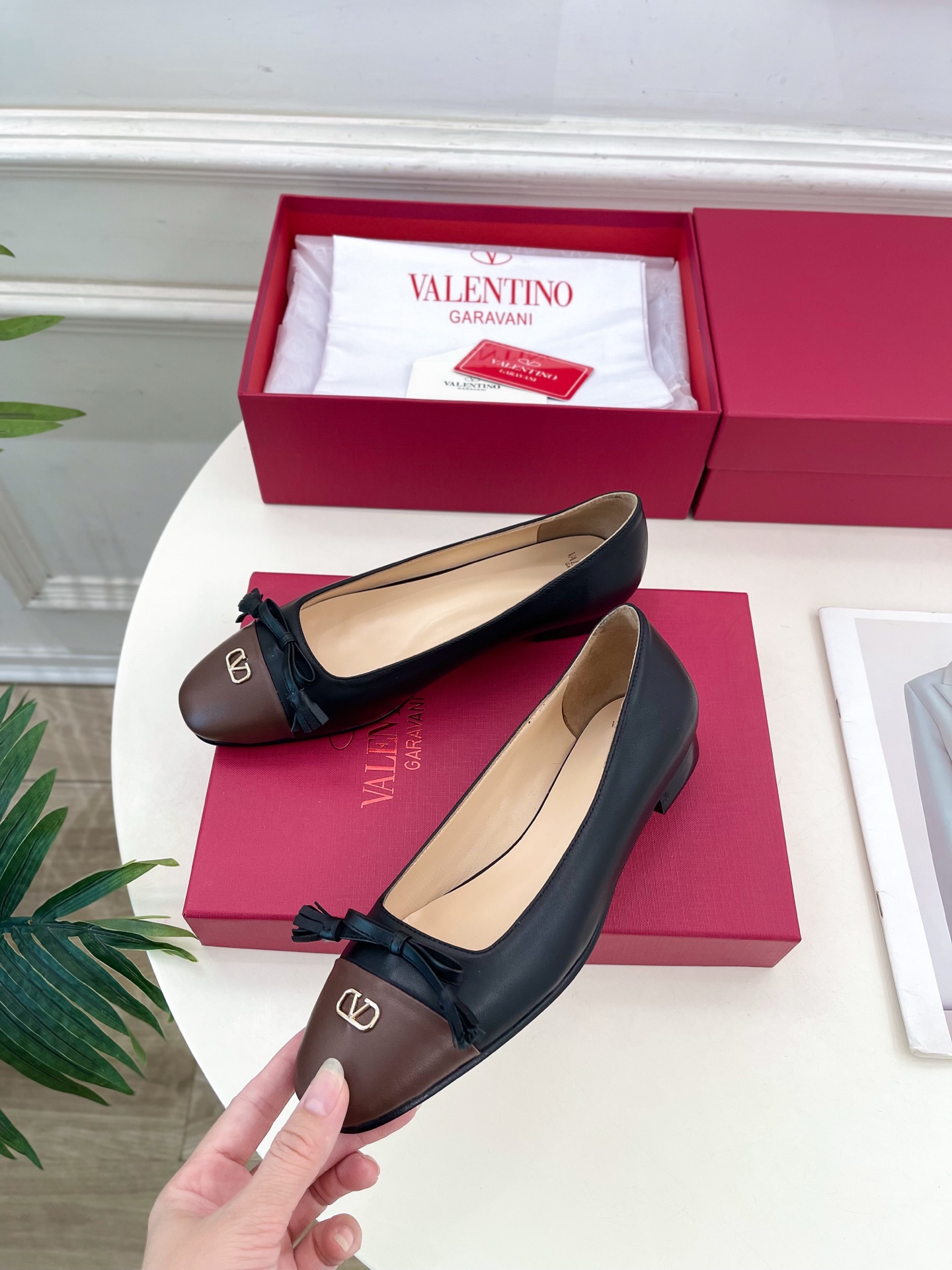 Valentino 华伦天奴 2025春夏新品 VALET DU ROI 双色芭蕾舞平底鞋上新☑️———