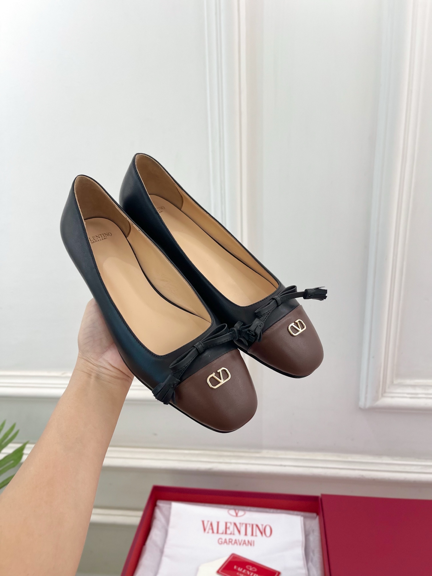 Valentino 华伦天奴 2025春夏新品 VALET DU ROI 双色芭蕾舞平底鞋上新☑️———