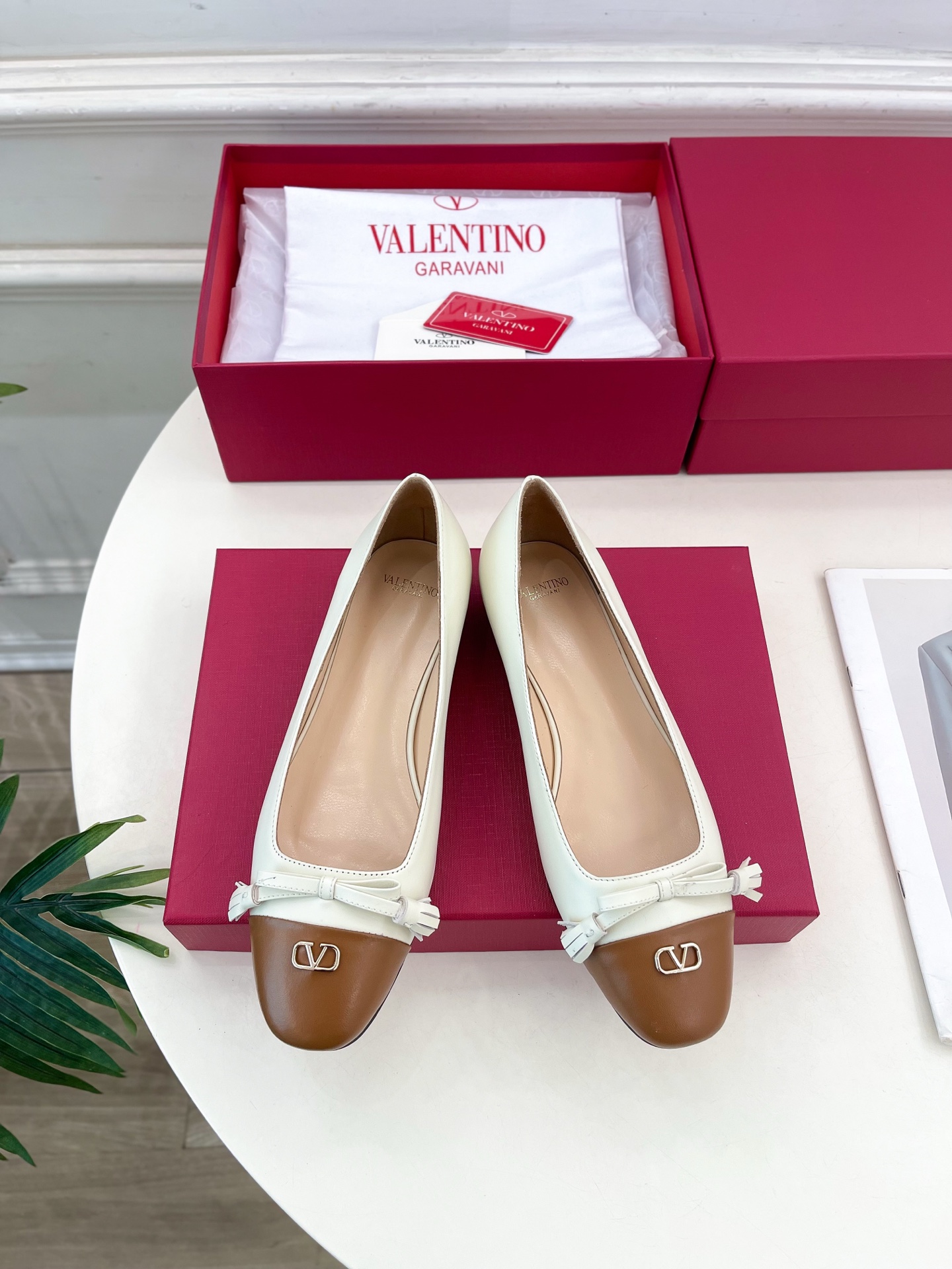 Valentino 华伦天奴 2025春夏新品 VALET DU ROI 双色芭蕾舞平底鞋上新☑️———