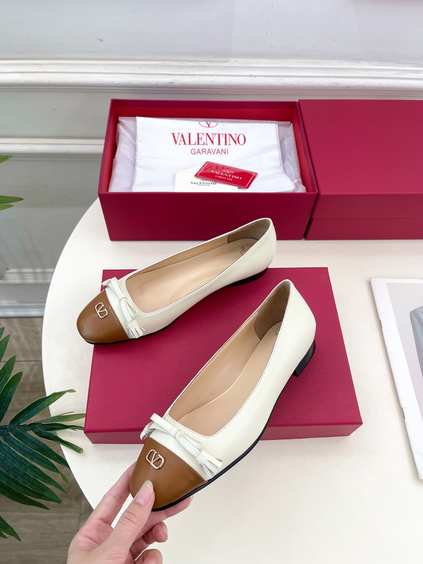 Valentino 华伦天奴 2025春夏新品 VALET DU ROI 双色芭蕾舞平底鞋上新☑️———