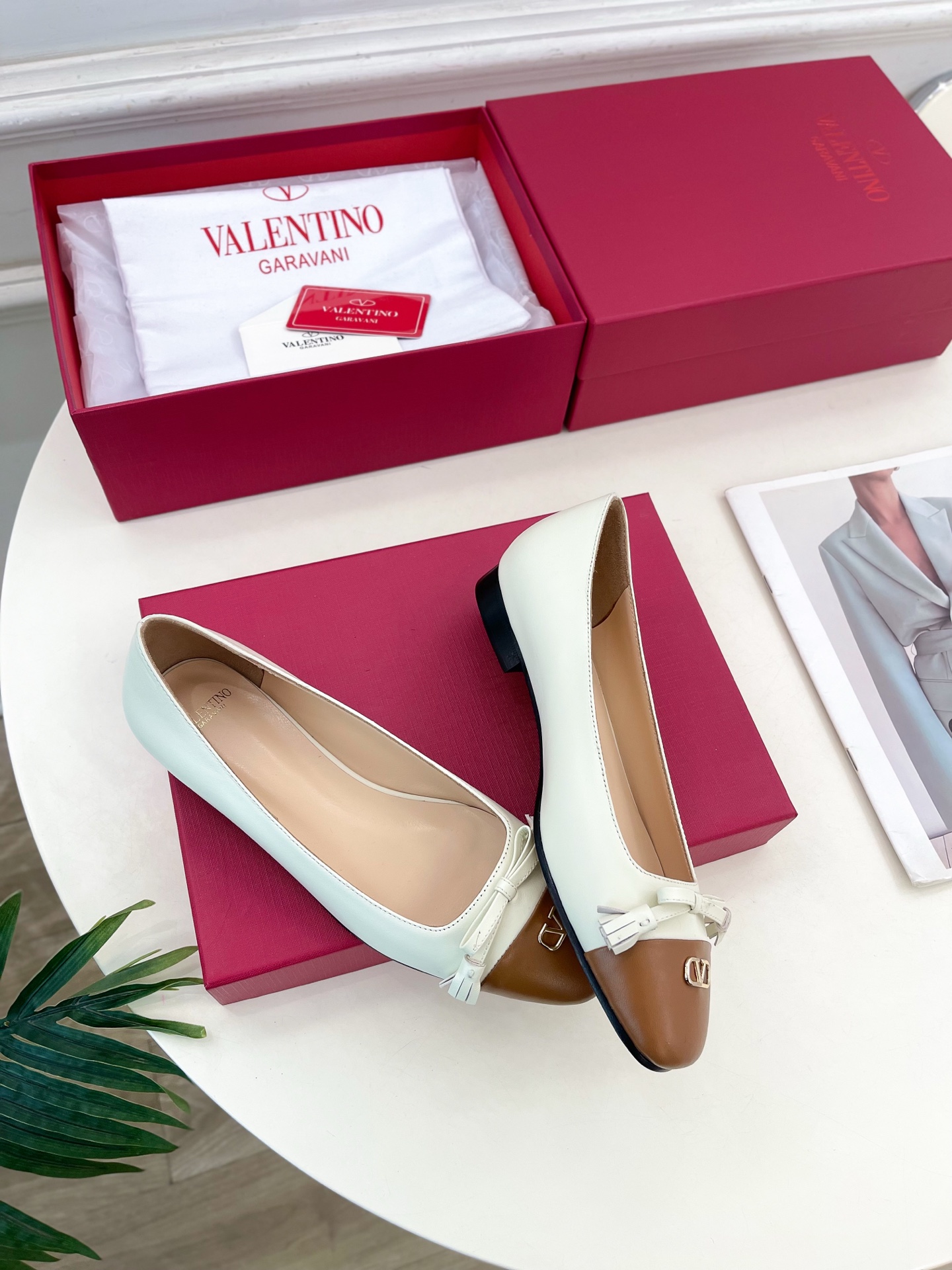 Valentino 华伦天奴 2025春夏新品 VALET DU ROI 双色芭蕾舞平底鞋上新☑️———