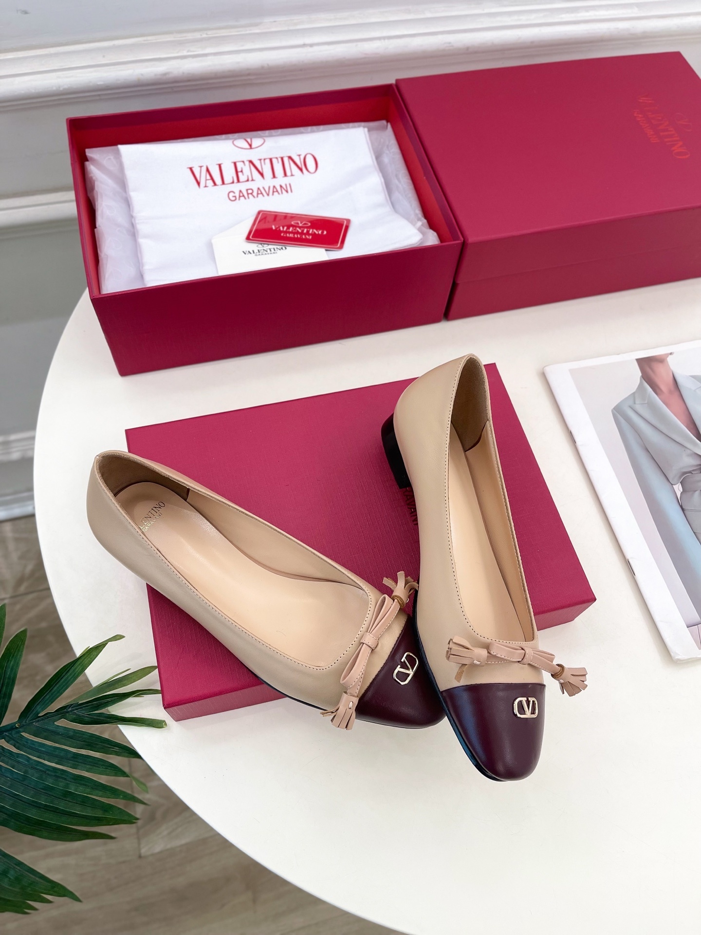 Valentino 华伦天奴 2025春夏新品 VALET DU ROI 双色芭蕾舞平底鞋上新☑️———