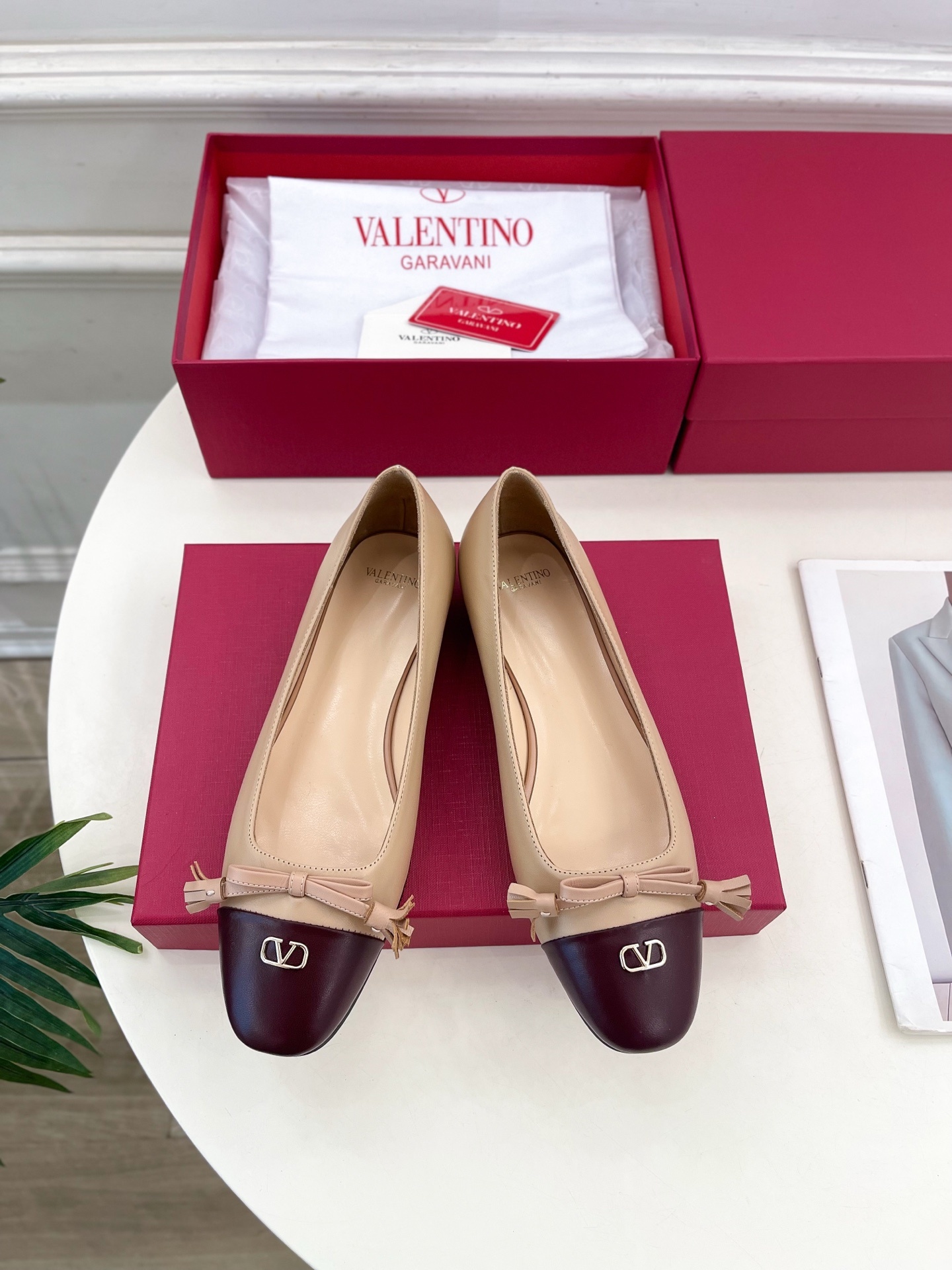 Valentino 华伦天奴 2025春夏新品 VALET DU ROI 双色芭蕾舞平底鞋上新☑️———