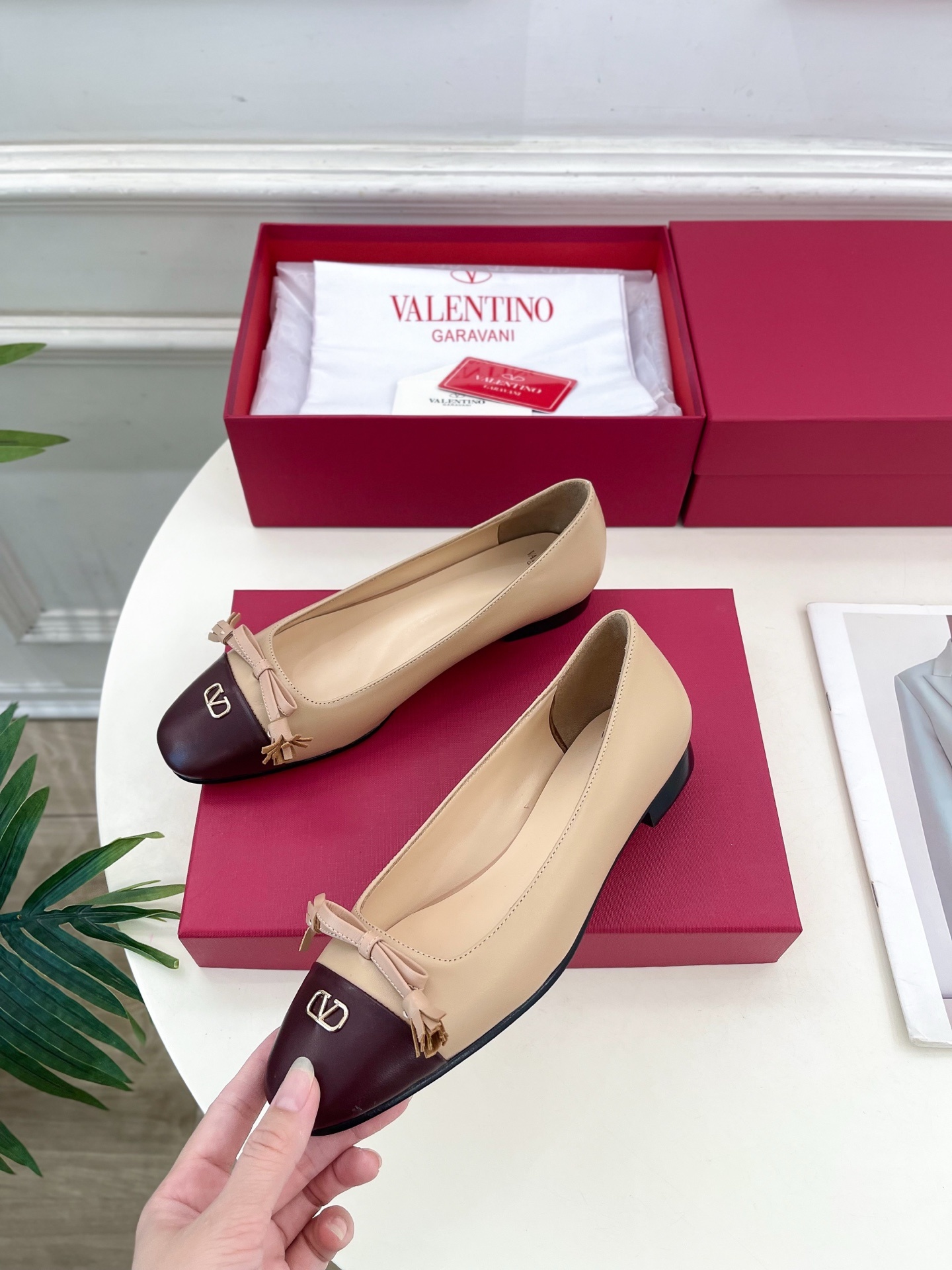 Valentino 华伦天奴 2025春夏新品 VALET DU ROI 双色芭蕾舞平底鞋上新☑️———