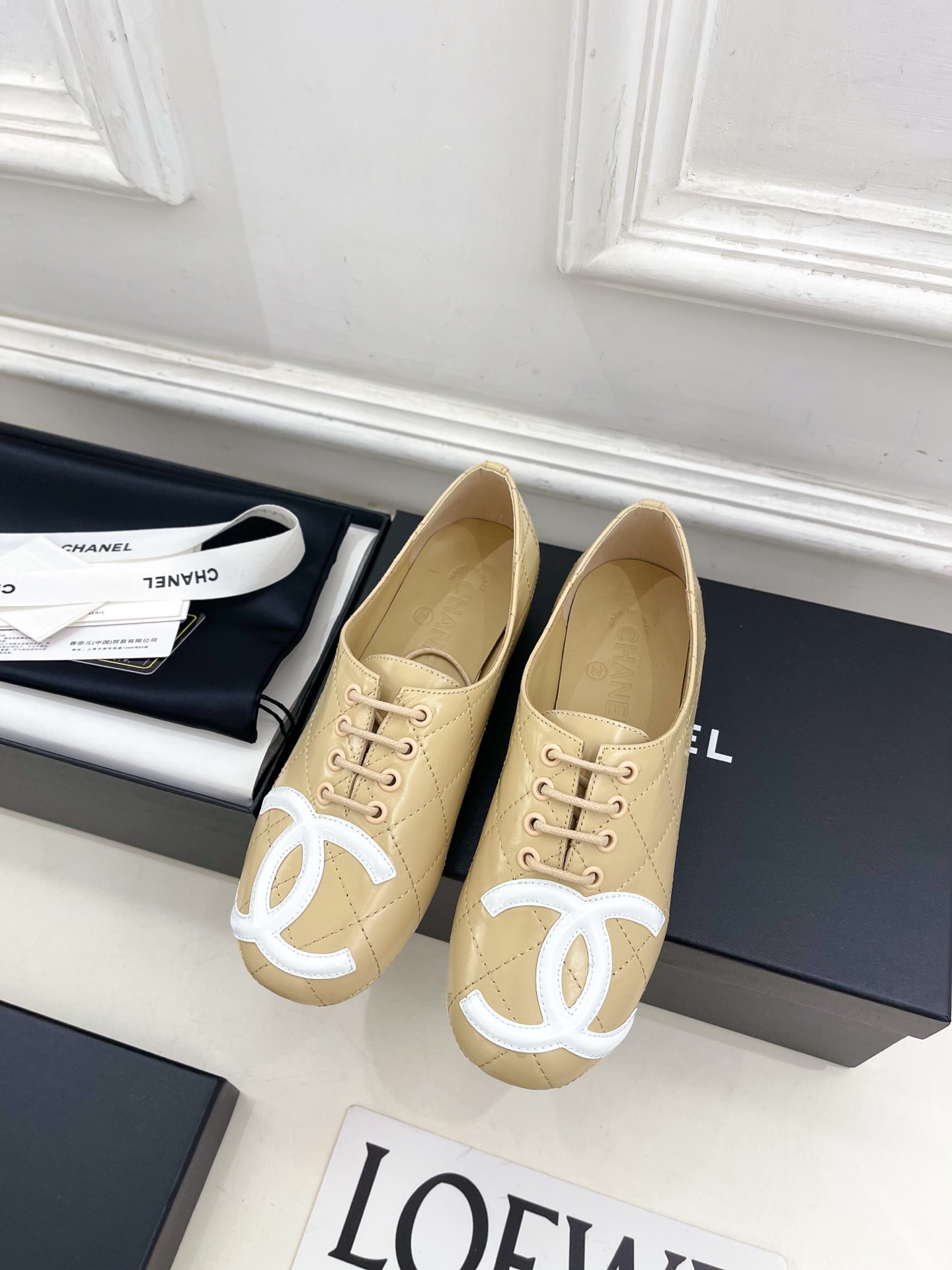 𝐂𝐇𝐀𝐍𝐄𝐋 | 小香 25𝐬𝐬 🦋2025 春夏新品 专柜经典走秀款 小香大双C中古系带芭蕾鞋 系列上