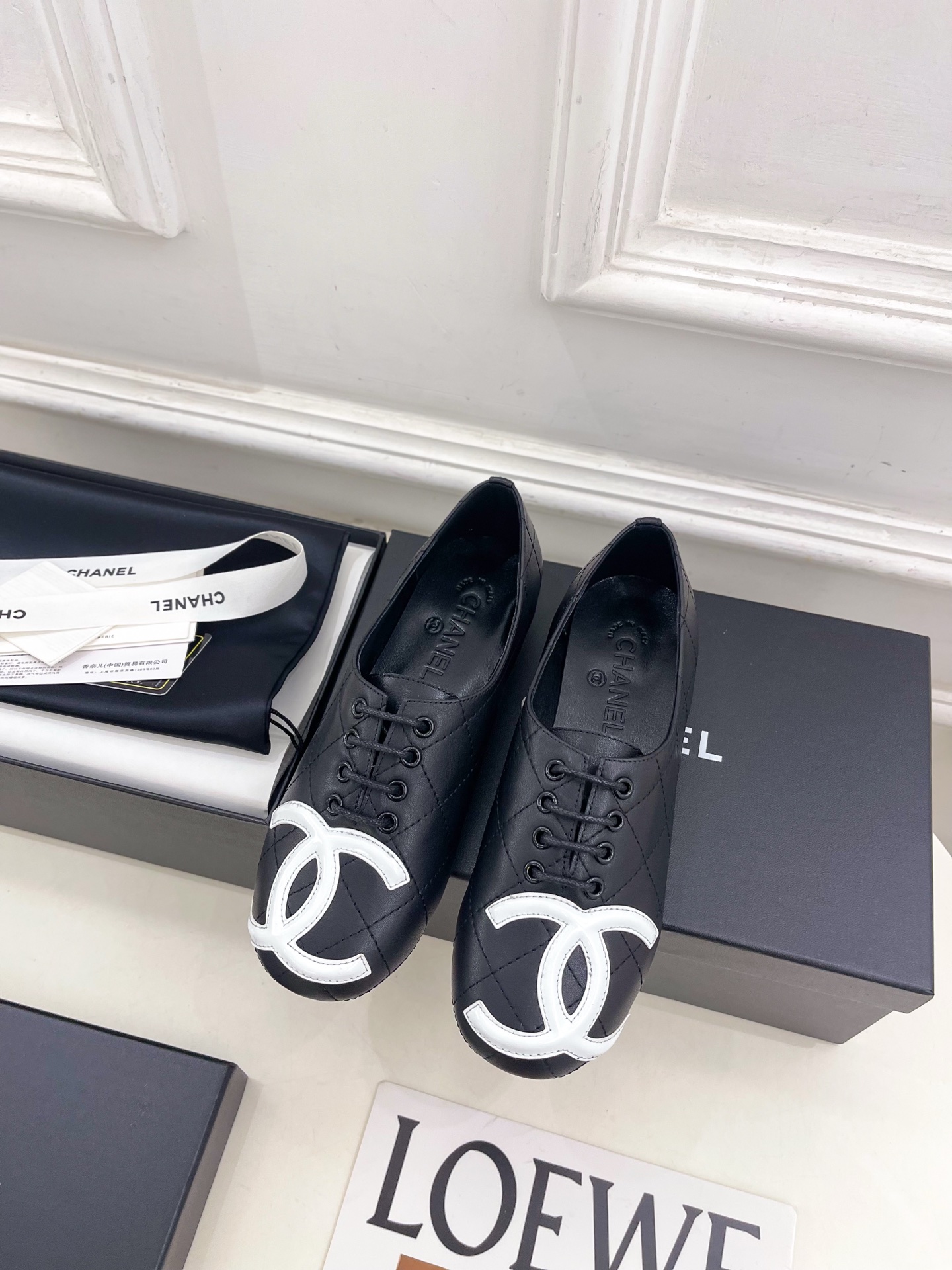 𝐂𝐇𝐀𝐍𝐄𝐋 | 小香 25𝐬𝐬 🦋2025 春夏新品 专柜经典走秀款 小香大双C中古系带芭蕾鞋 系列上
