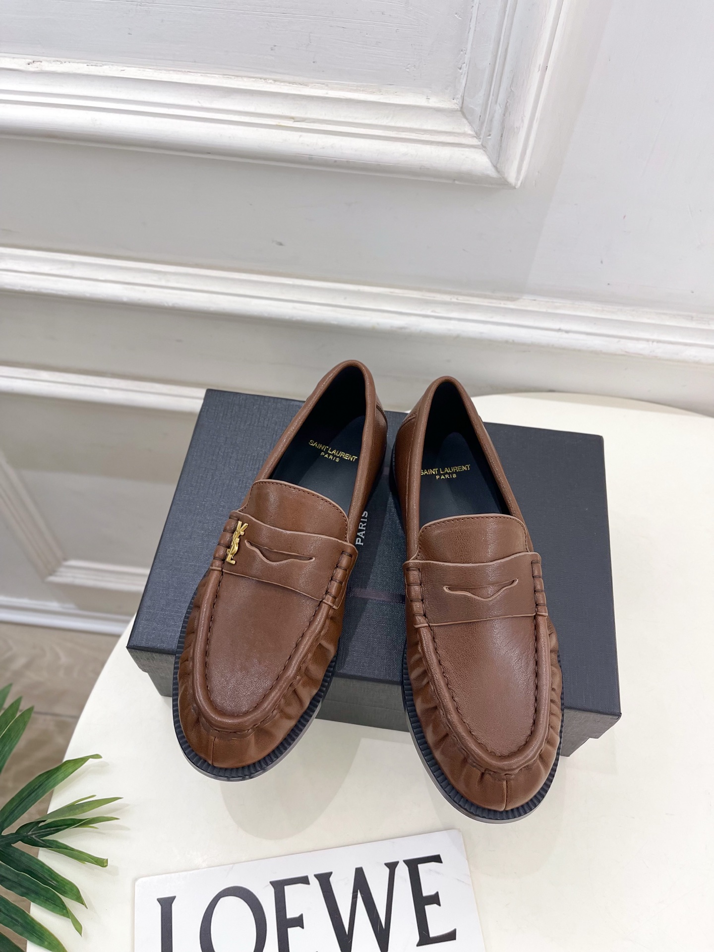 SAIN*LAURENT 圣罗兰 2025早春新品LE LOAFER褶皱乐福鞋 小皮鞋上新☑️—————