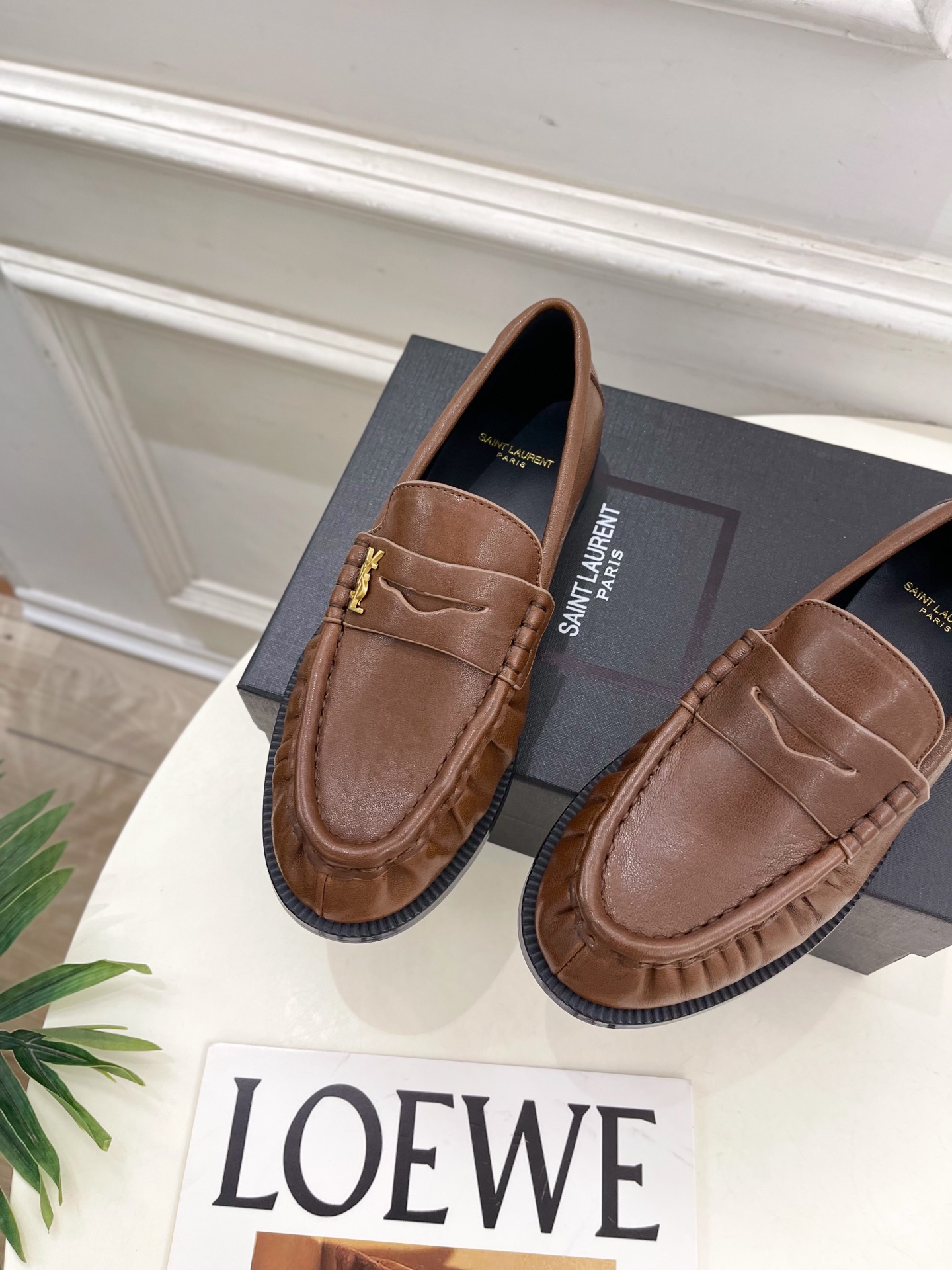 SAIN*LAURENT 圣罗兰 2025早春新品LE LOAFER褶皱乐福鞋 小皮鞋上新☑️—————