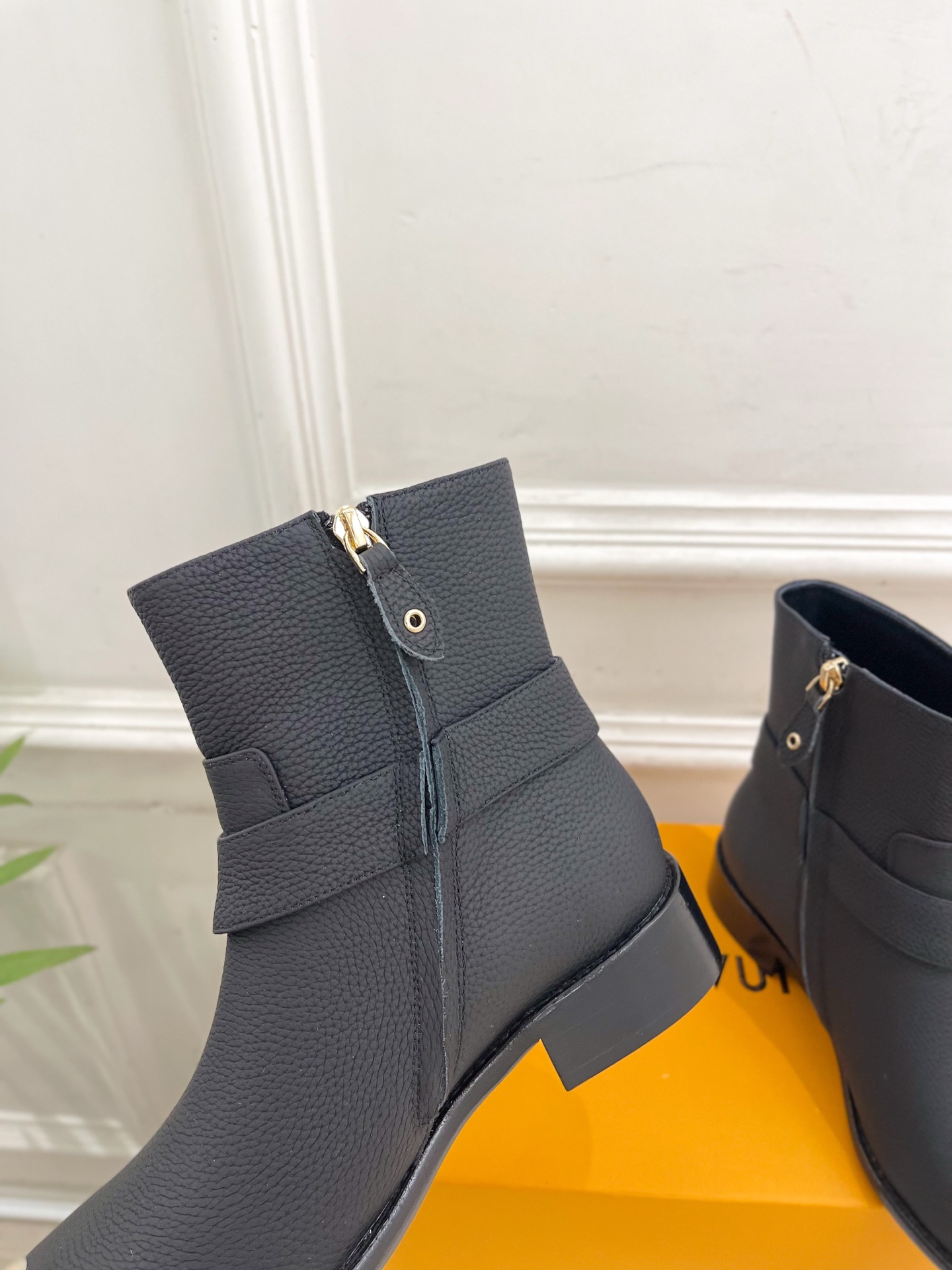 Louis Vuitton Women's Black Leather Ankle Boots with Metal Buckle Detail 8 i1757534733057 4002 0 6