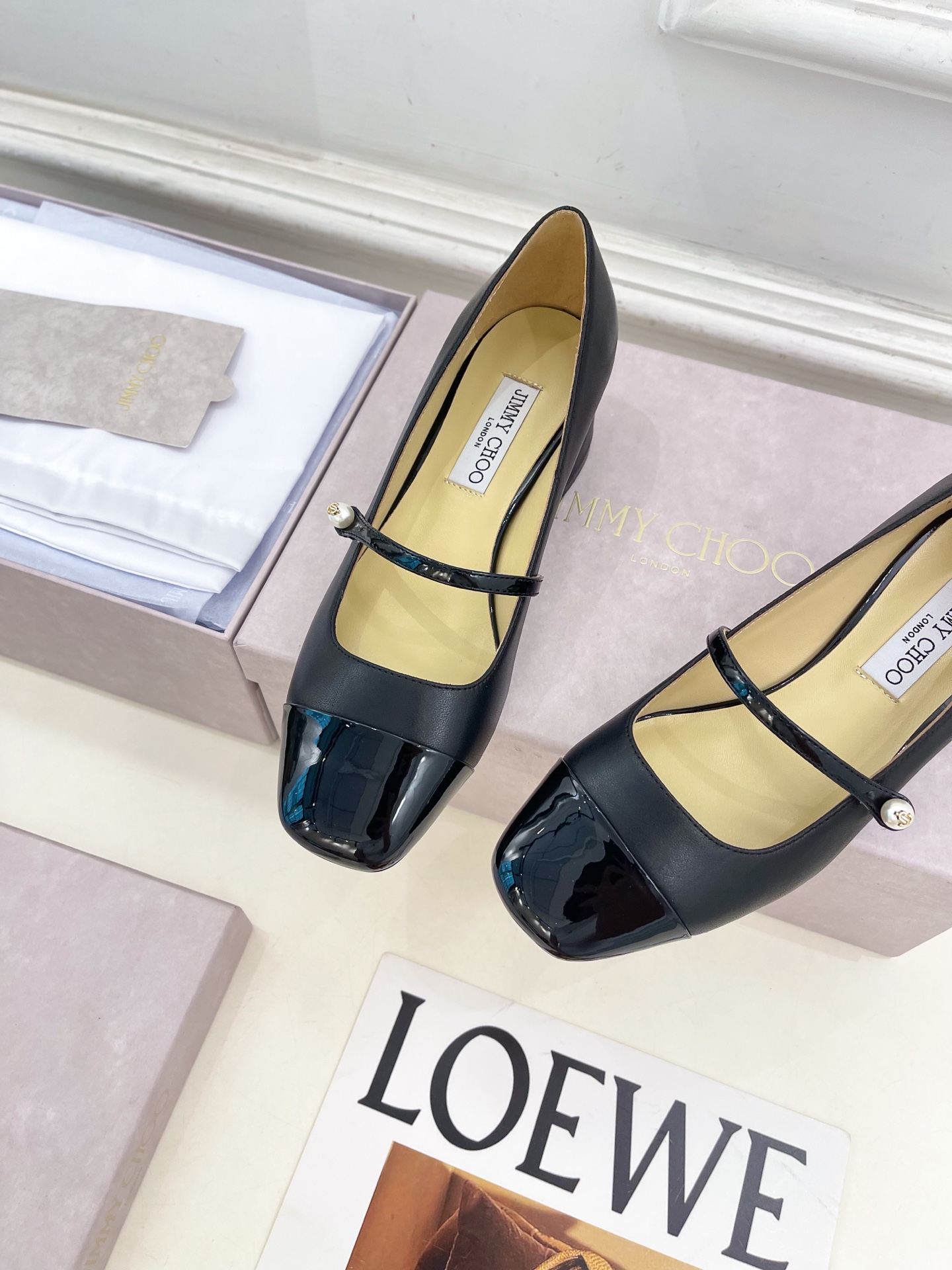 JimmyChoo✨吉米周 25ss ——— 2025秋冬新品 专柜最新 ELISA 45拼色珍珠粗跟玛