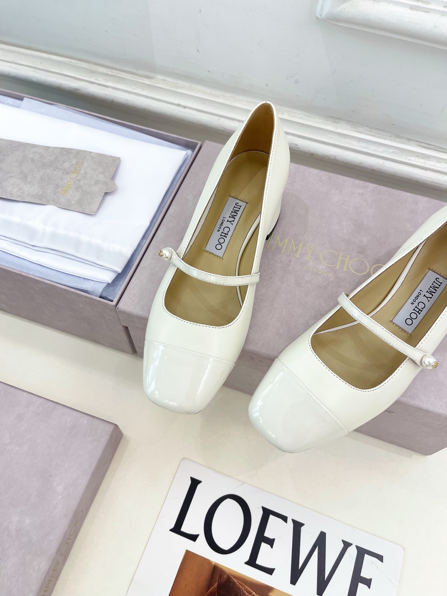 JimmyChoo✨吉米周 25ss ——— 2025秋冬新品 专柜最新 ELISA 45拼色珍珠粗跟玛