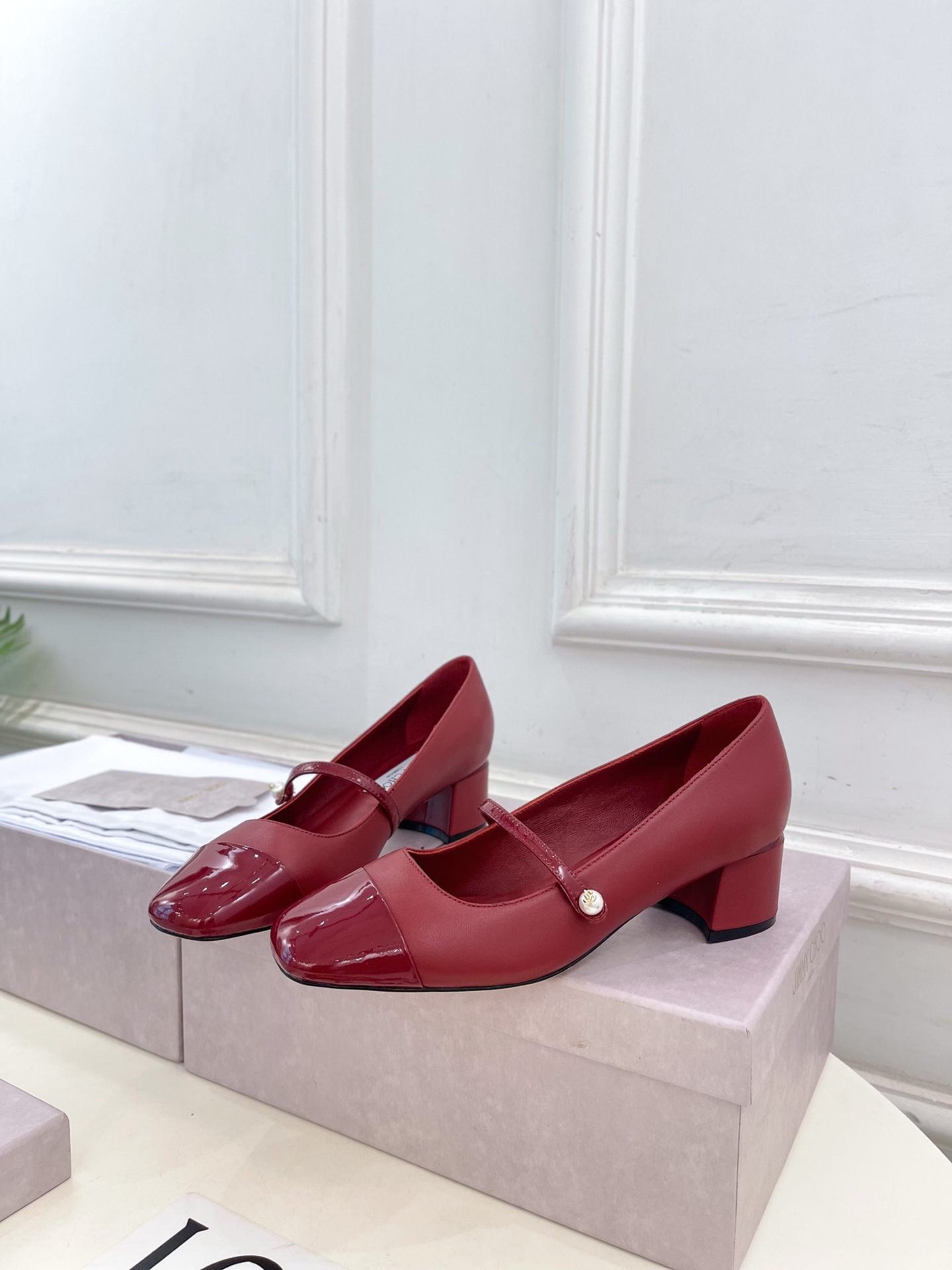 JimmyChoo✨吉米周 25ss ——— 2025秋冬新品 专柜最新 ELISA 45拼色珍珠粗跟玛