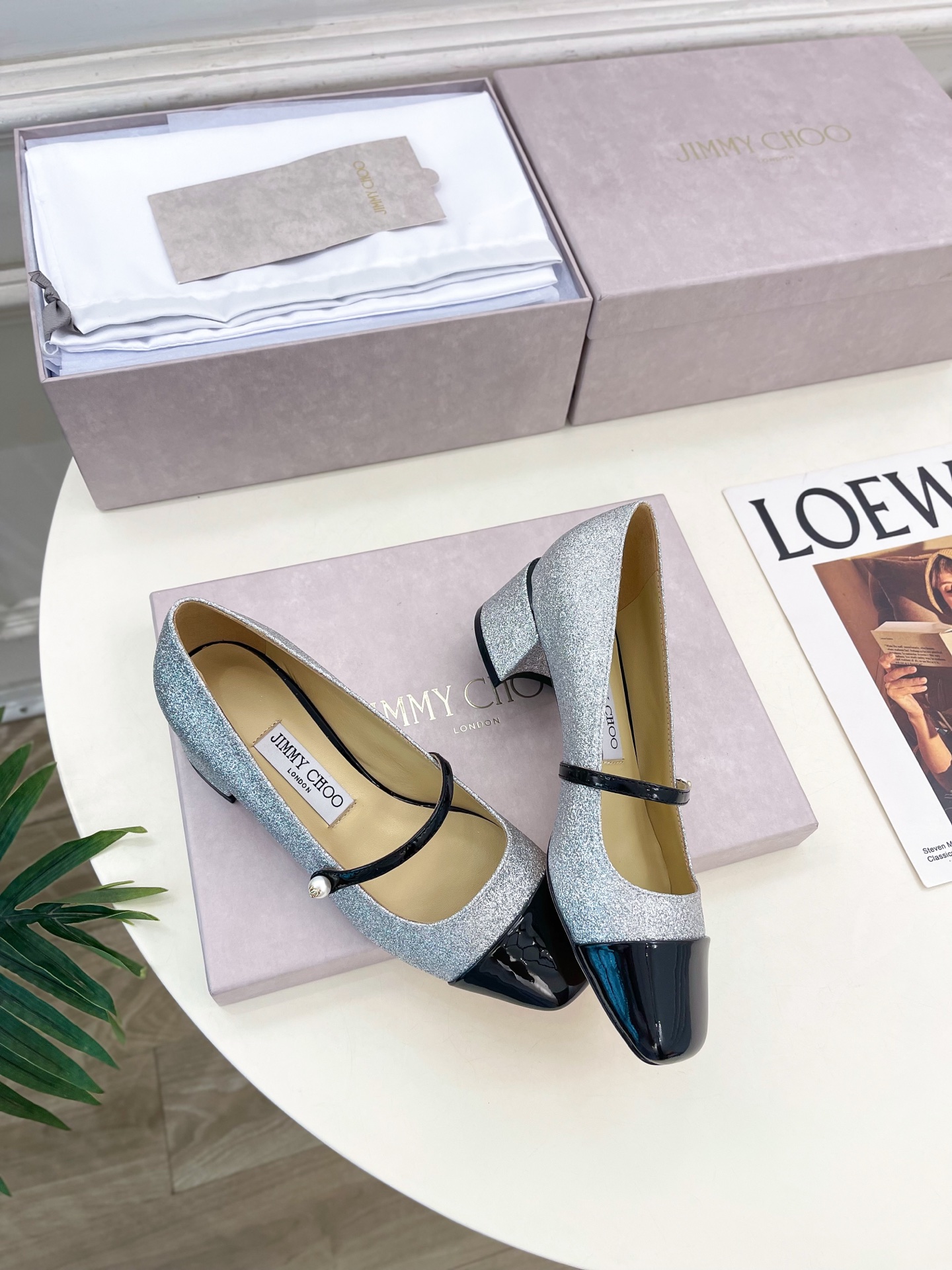 JimmyChoo✨吉米周 25ss ——— 2025秋冬新品 专柜最新 ELISA 45拼色珍珠粗跟玛
