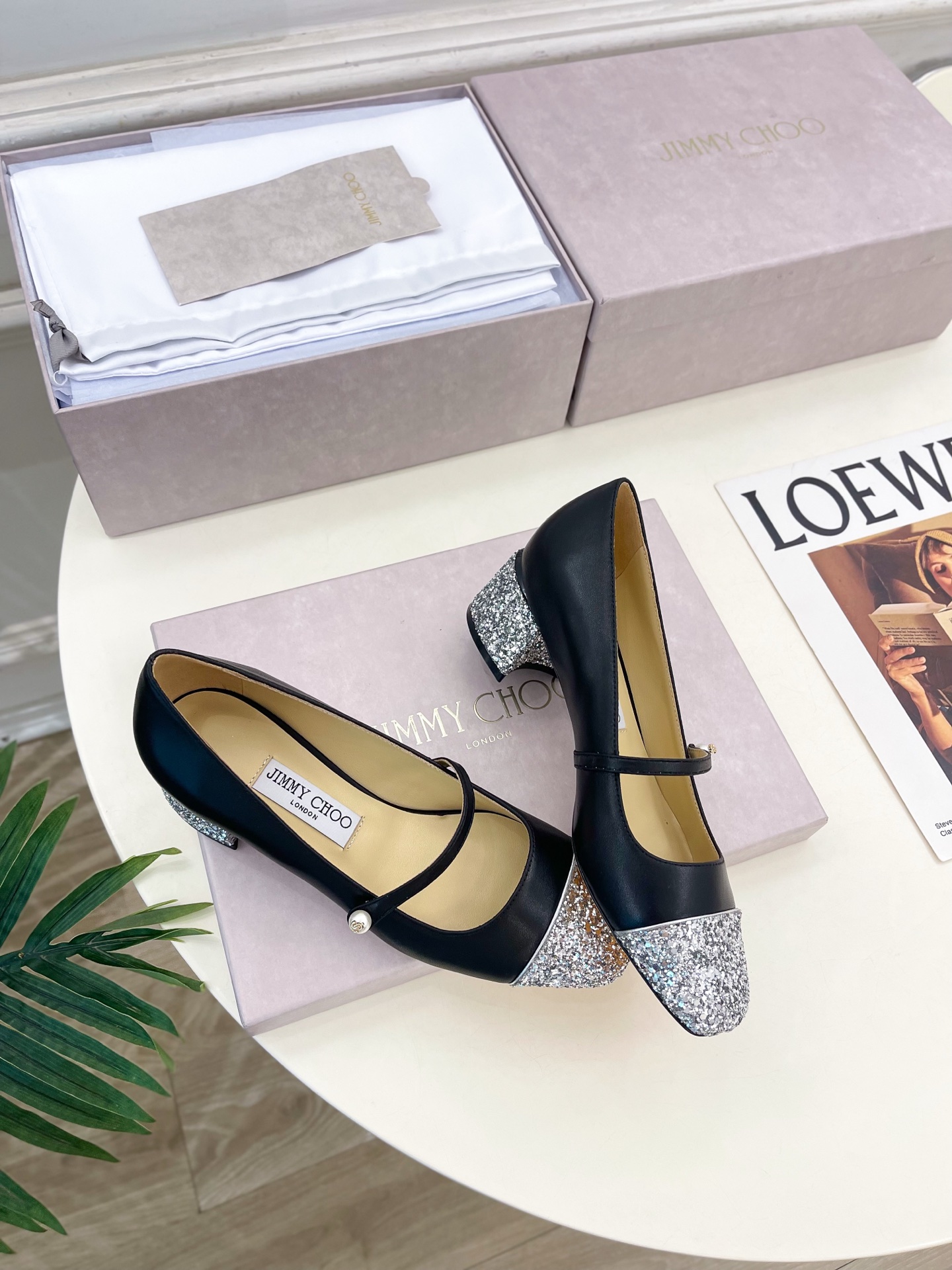 JimmyChoo✨吉米周 25ss ——— 2025秋冬新品 专柜最新 ELISA 45拼色珍珠粗跟玛