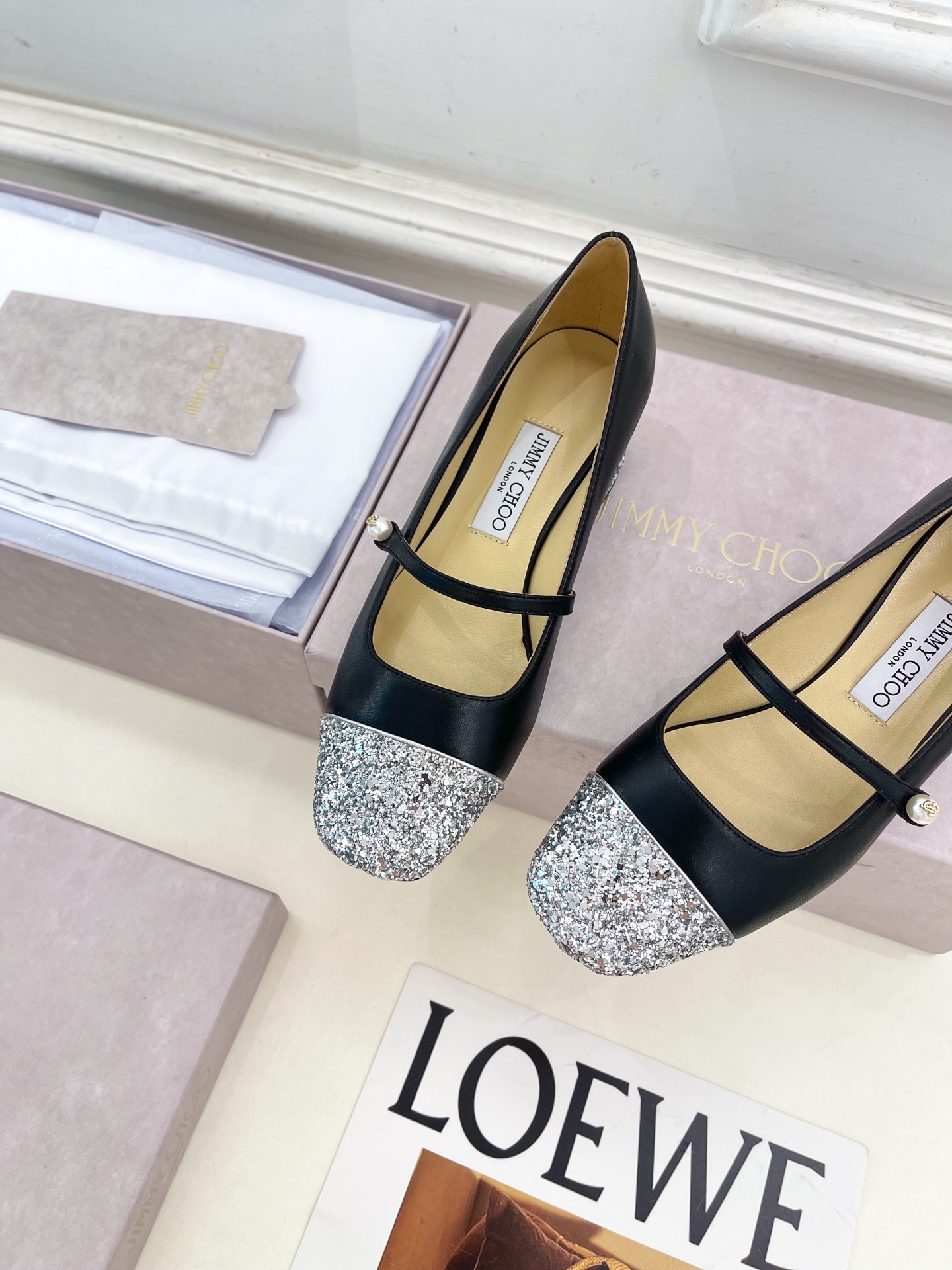 JimmyChoo✨吉米周 25ss ——— 2025秋冬新品 专柜最新 ELISA 45拼色珍珠粗跟玛