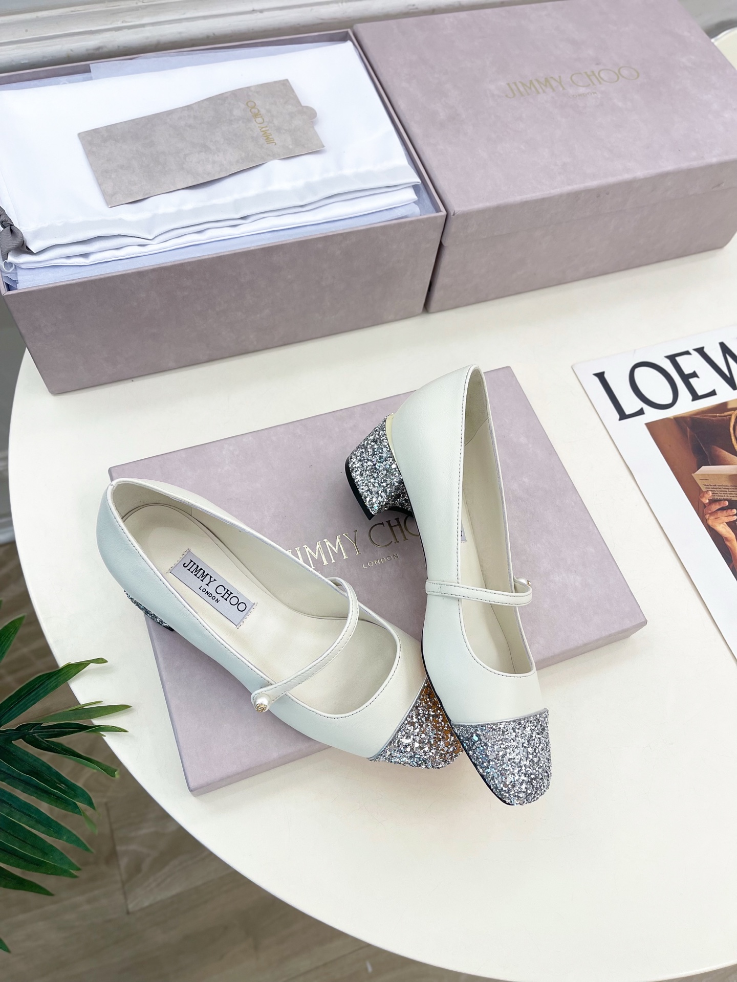 JimmyChoo✨吉米周 25ss ——— 2025秋冬新品 专柜最新 ELISA 45拼色珍珠粗跟玛
