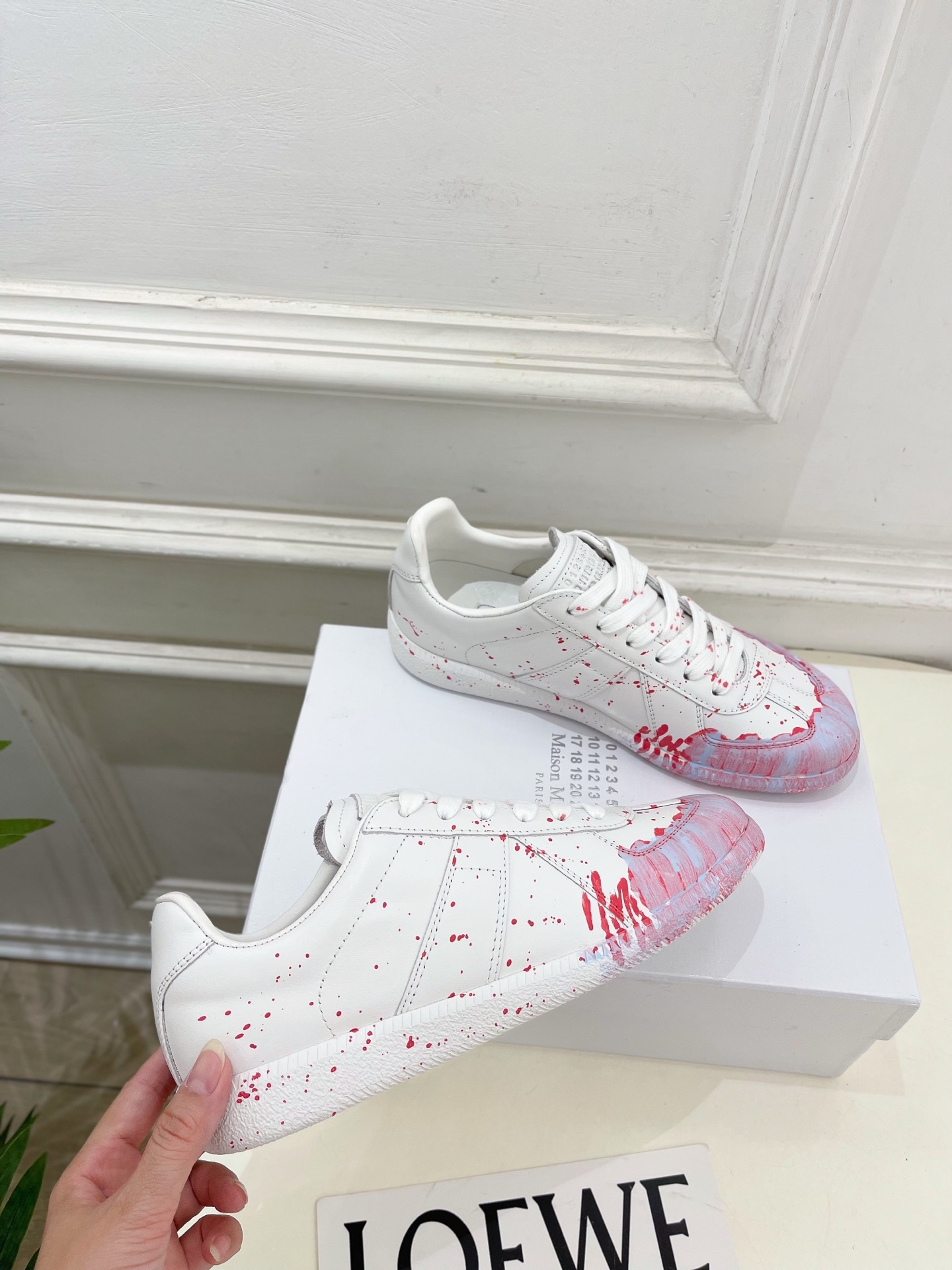 Maison Margiela· 马吉拉 2025ss 秋冬新品 涂鸦皮面德训鞋 休闲鞋————————