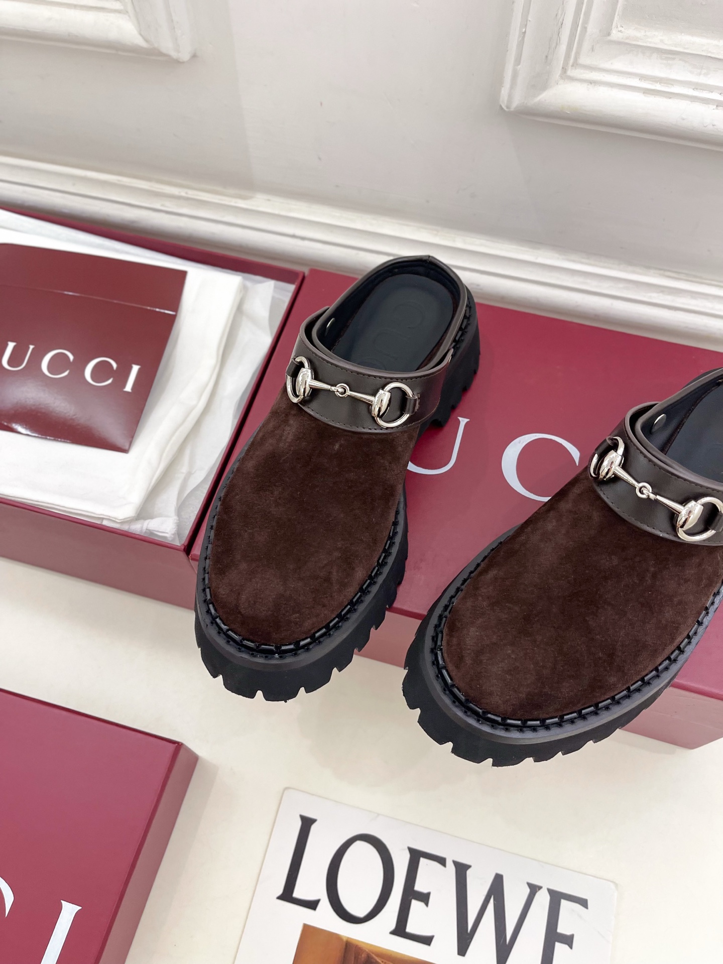 Gucci | 古驰 25𝐬𝐬 ⭐️2025G家秋冬新品经典马衔扣厚底穆勒鞋 半拖鞋 主打系列终于面世，