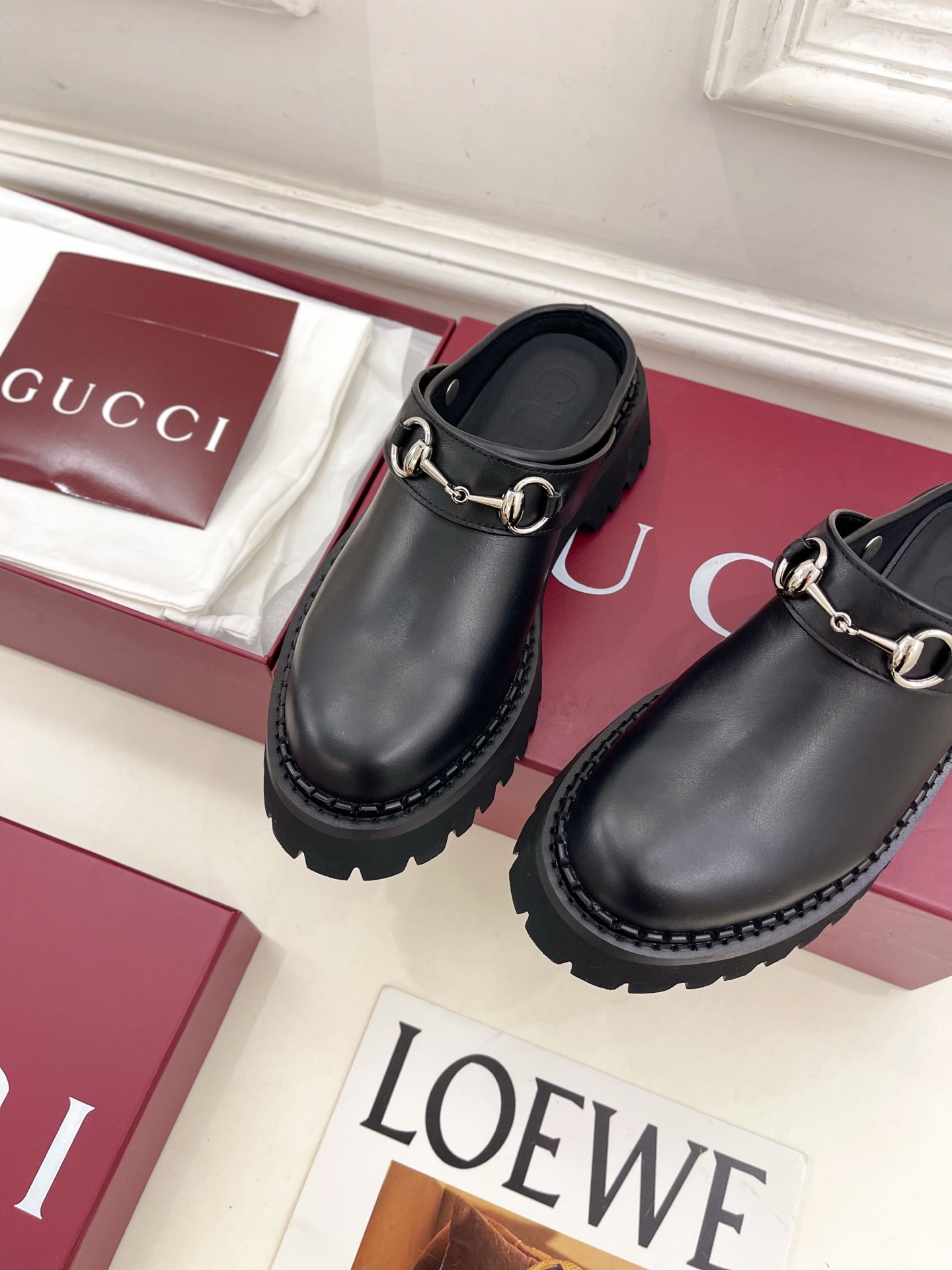 Gucci | 古驰 25𝐬𝐬 ⭐️2025G家秋冬新品经典马衔扣厚底穆勒鞋 半拖鞋 主打系列终于面世，