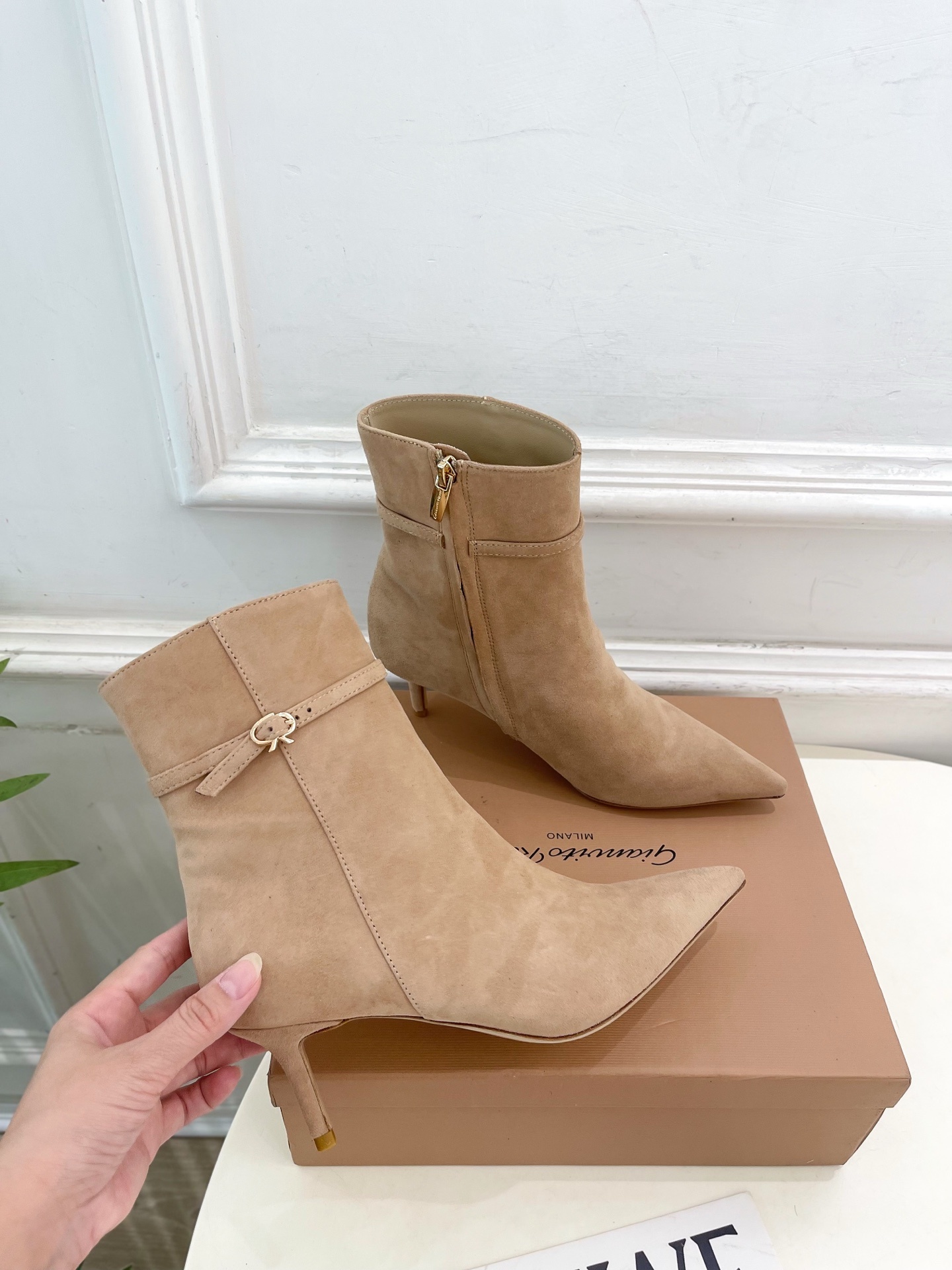 Gianvito Rossi|吉安维托·罗西 25𝐬𝐬2025秋冬新品 GR侧拉链尖头小猫跟短靴 火爆上