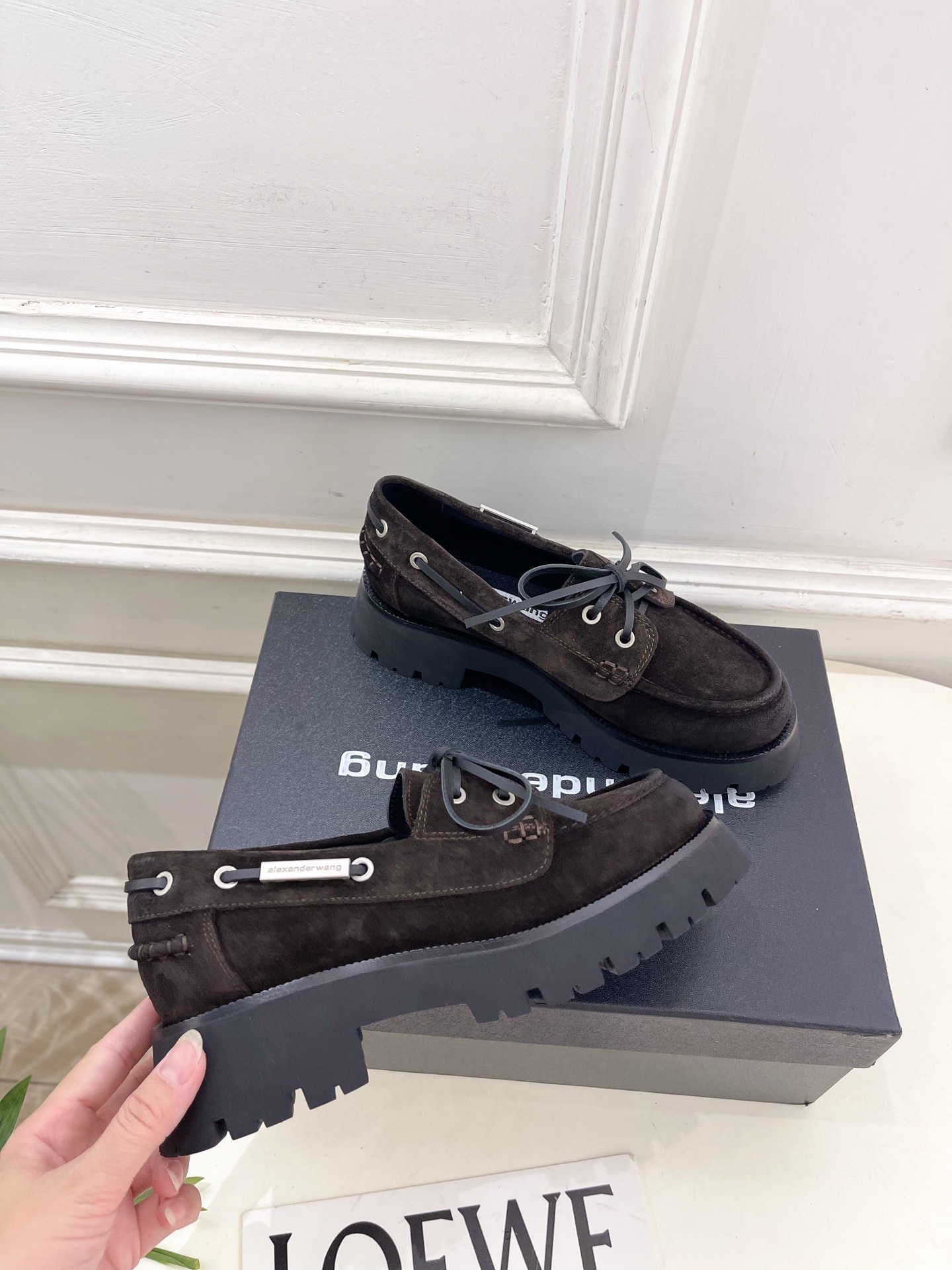 Alexander wang 亚力山•大王2025秋冬新品 大王松糕厚底乐福鞋————————————在