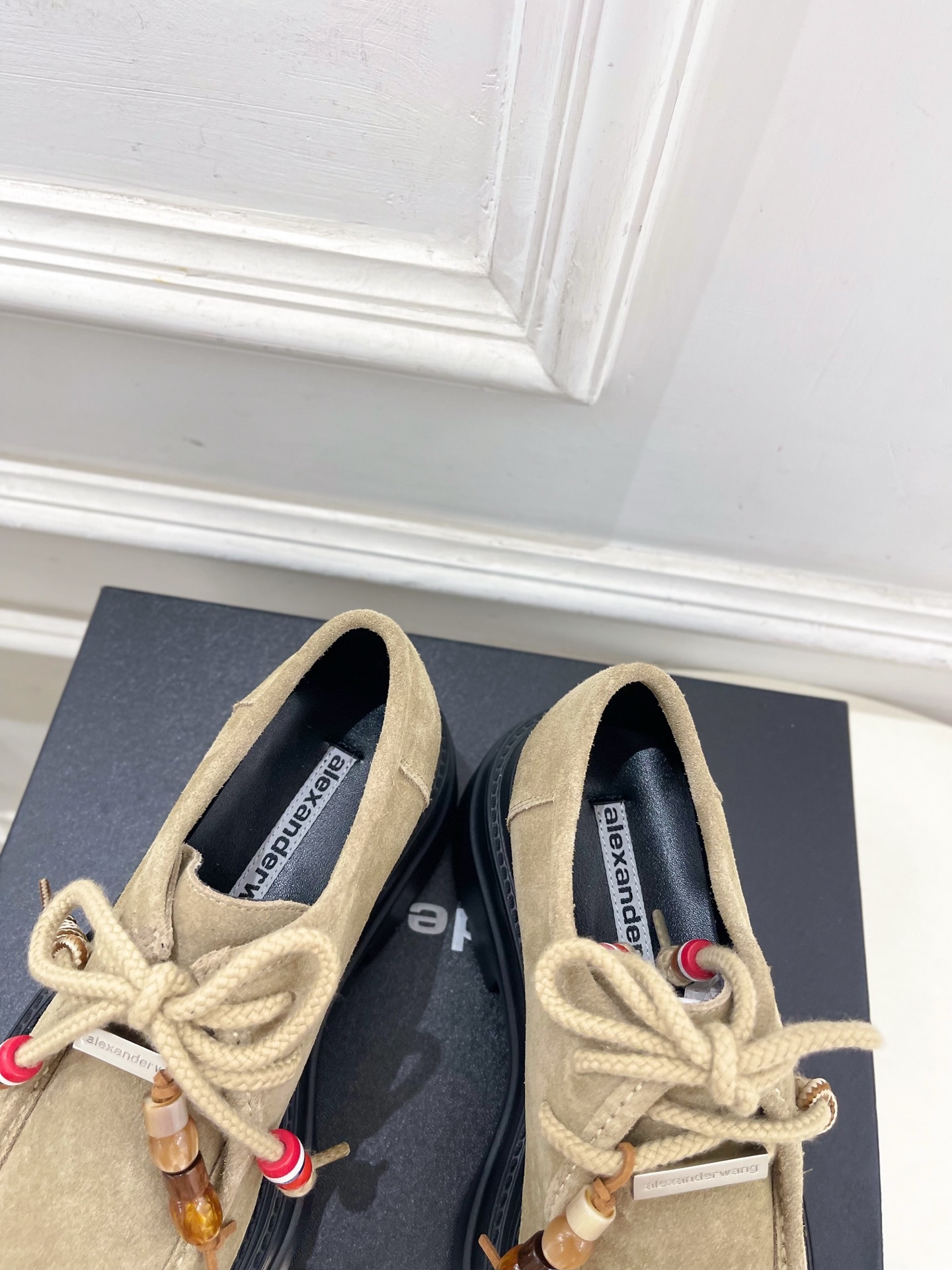 Alexander wang 亚力山•大王2025春夏新品 大王松糕厚底乐福鞋————————————在