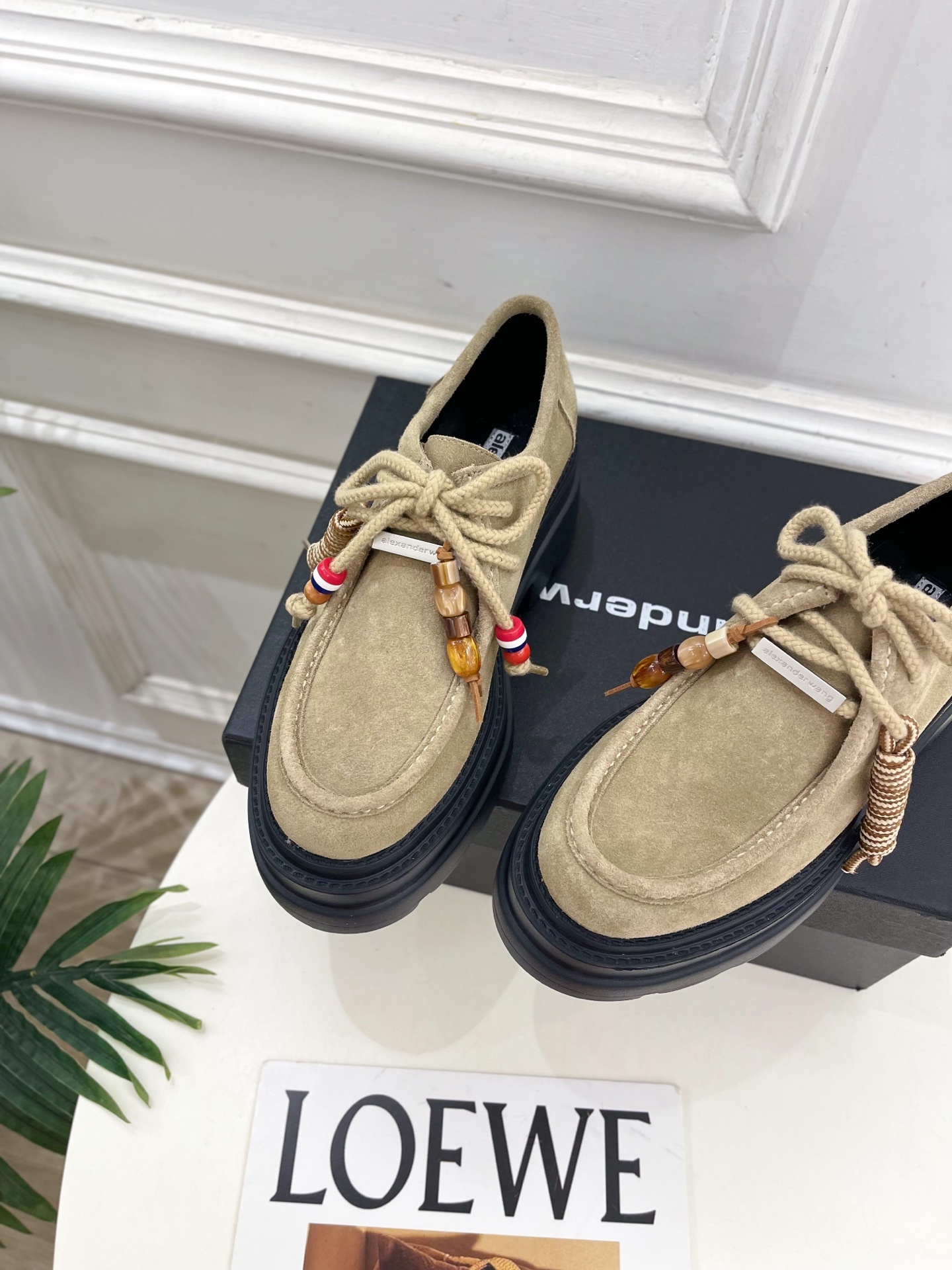 Alexander wang 亚力山•大王2025春夏新品 大王松糕厚底乐福鞋————————————在