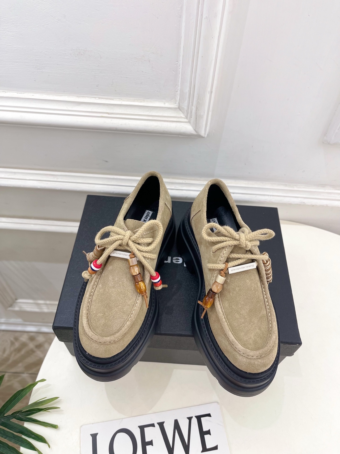 Alexander wang 亚力山•大王2025春夏新品 大王松糕厚底乐福鞋————————————在