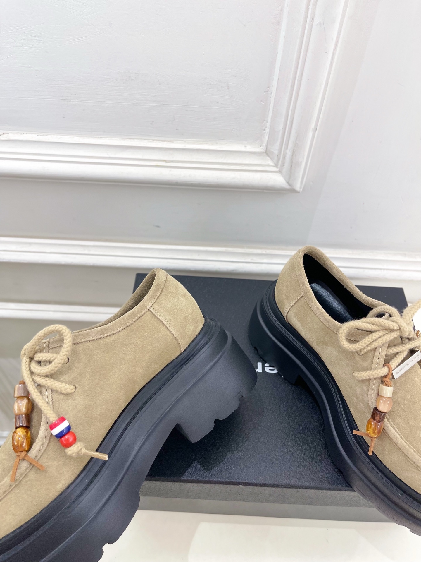 Alexander wang 亚力山•大王2025春夏新品 大王松糕厚底乐福鞋————————————在