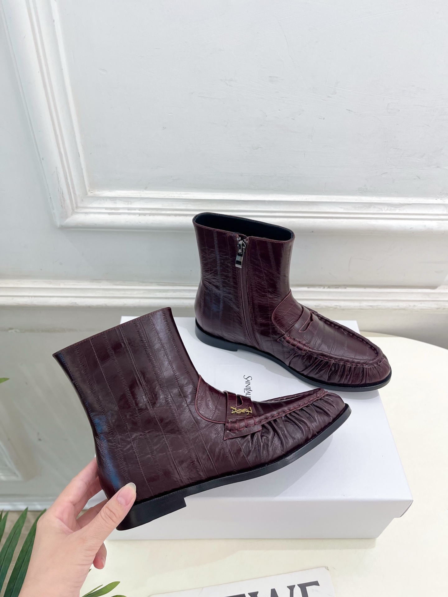 Yves Saint Laurent Wrinkled Loafer Boots - Autumn/Winter 2025 Collection