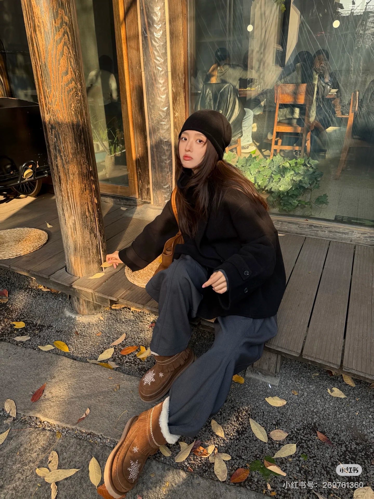 NO:594155,Foot matching demonstration, snow boots, boots19860909上脚搭配示范,雪地靴,boots,Women's Shoes