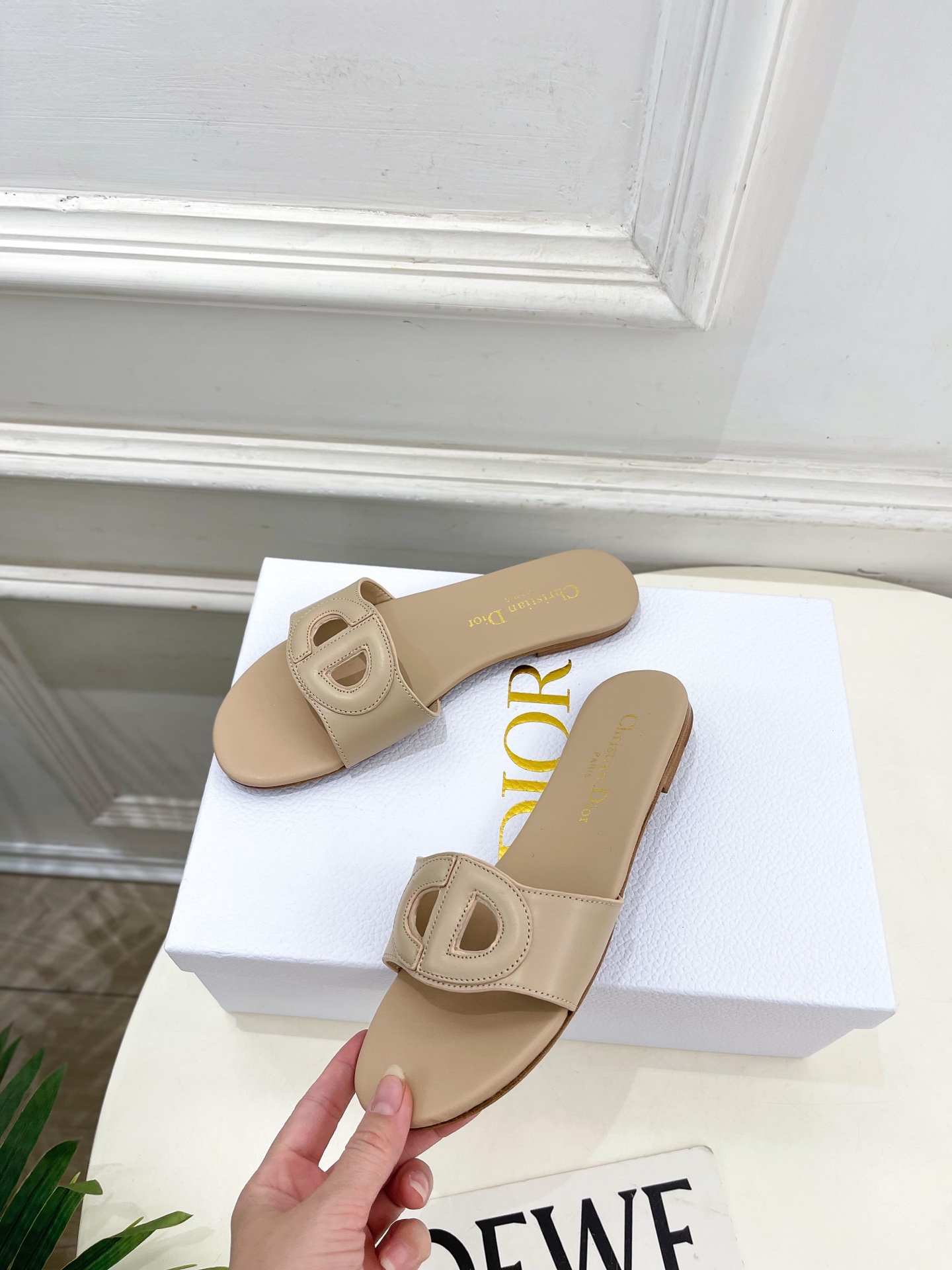 Dior | 迪奥 26𝐬𝐬 🧡💚2026春夏新品 顶级版本⚠️专柜主打新款CD镂空平底 粗跟拖鞋 硬货